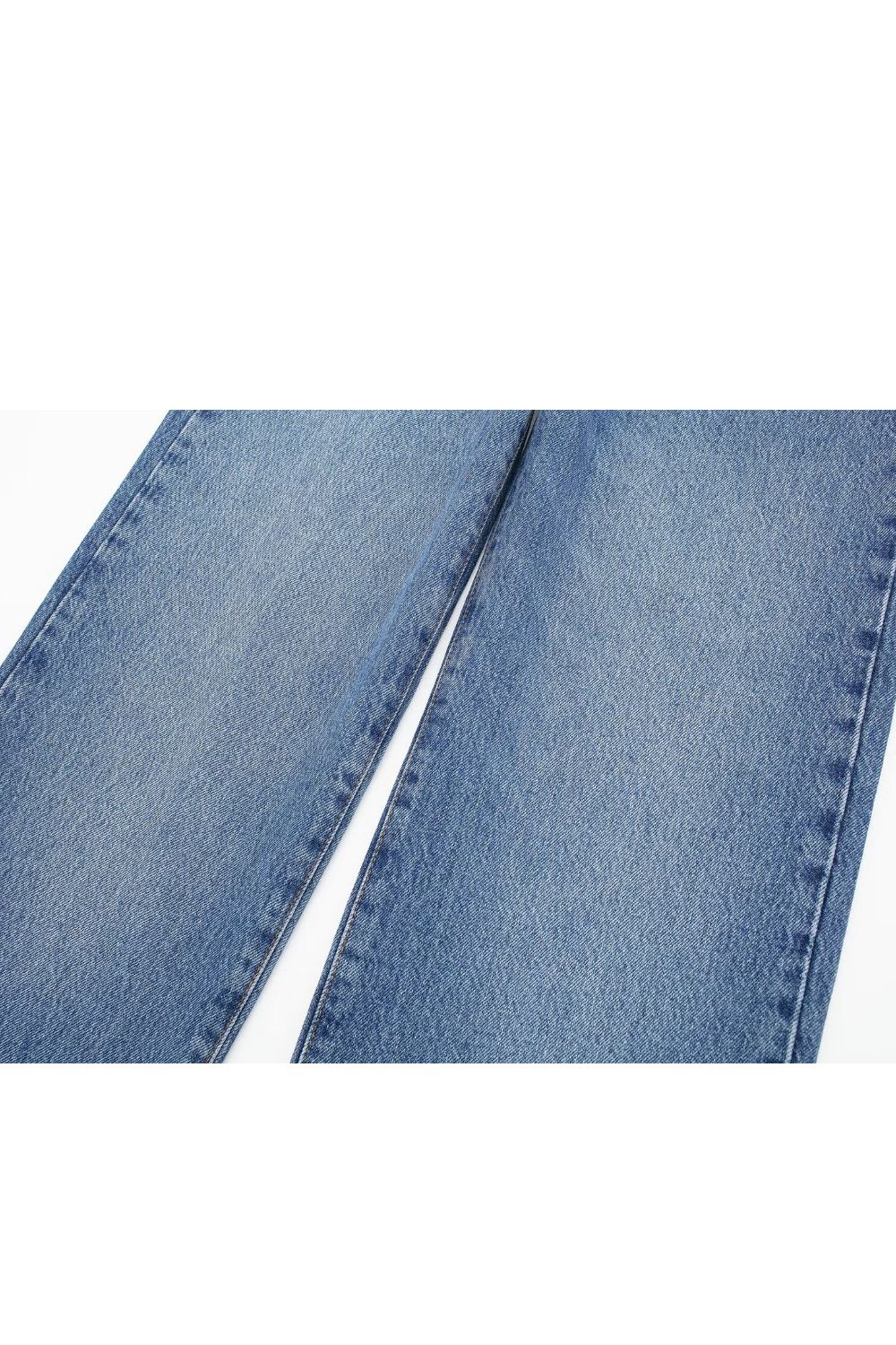 'Helga' Cuffed Hem Straight Leg Denim Jeans