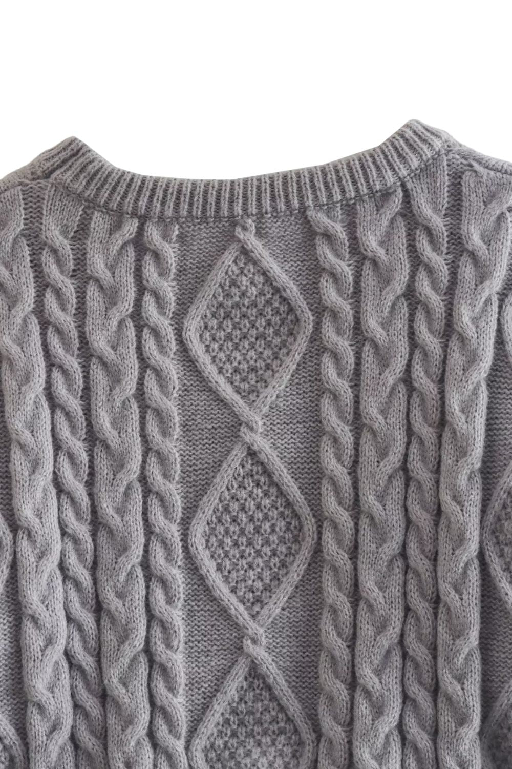 'Galina' Argyle Round Neck Long Sleeve Knit Sweater