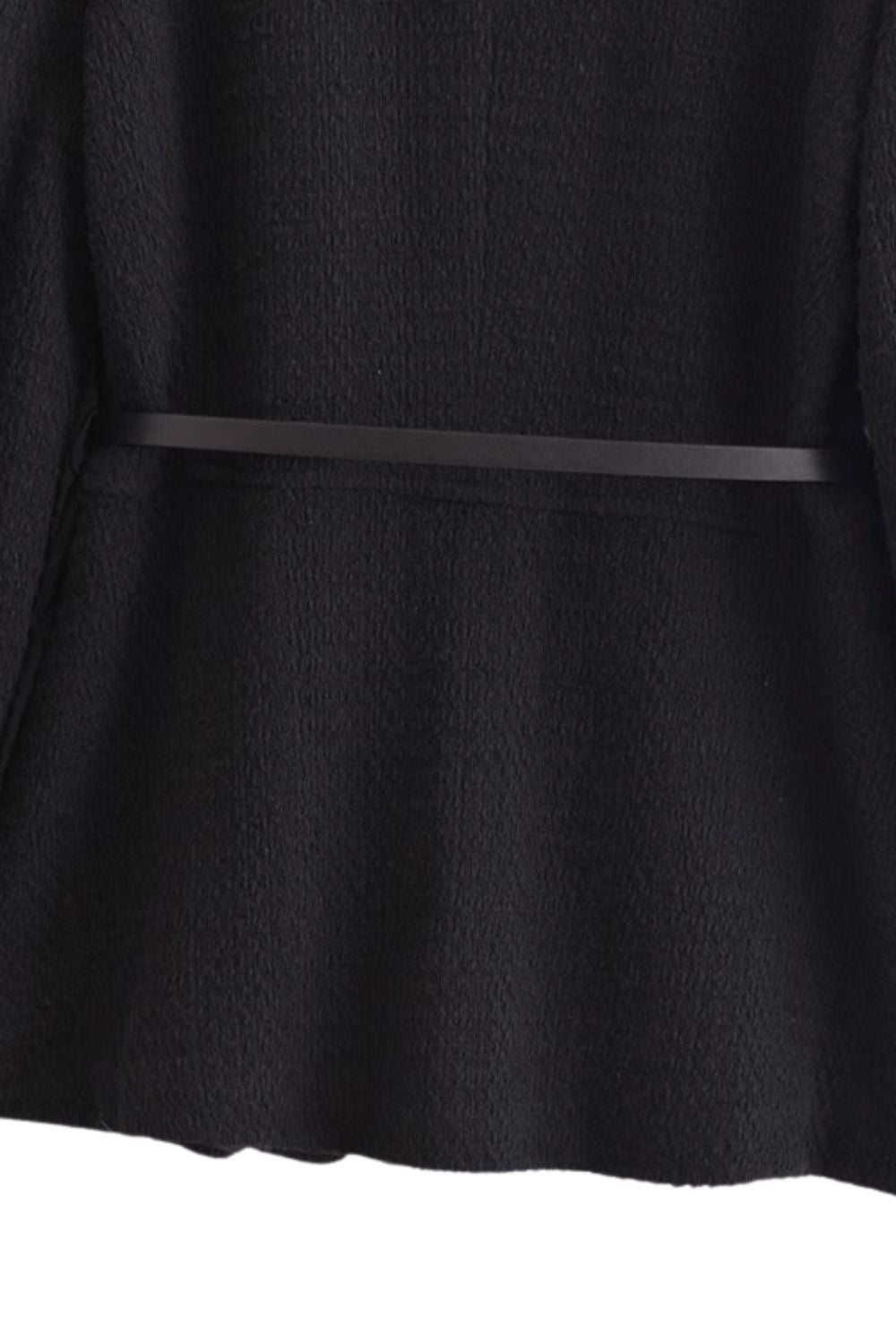 'Debra' Minimalist Textured Jacket with Belt