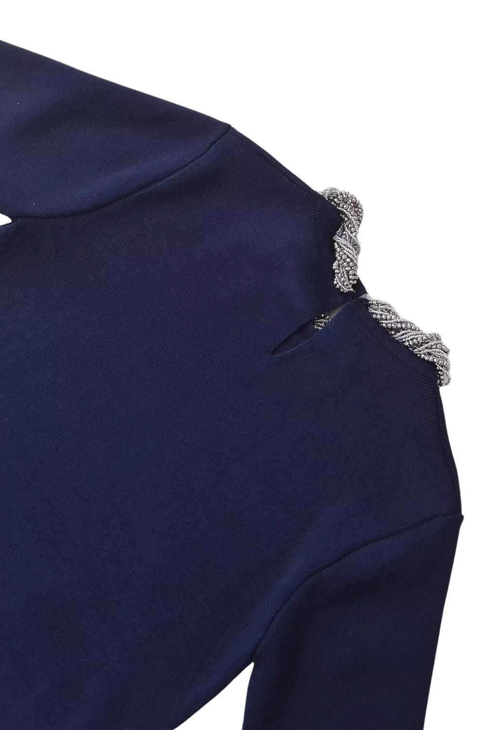 'Leah' Beaded Collar Short Sleeve Top