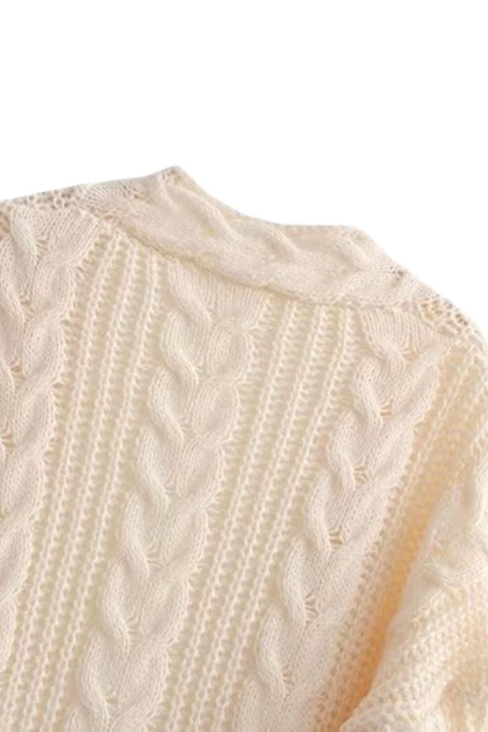 ' Edgar' Retro Cable-Knit Open Front Cardigan