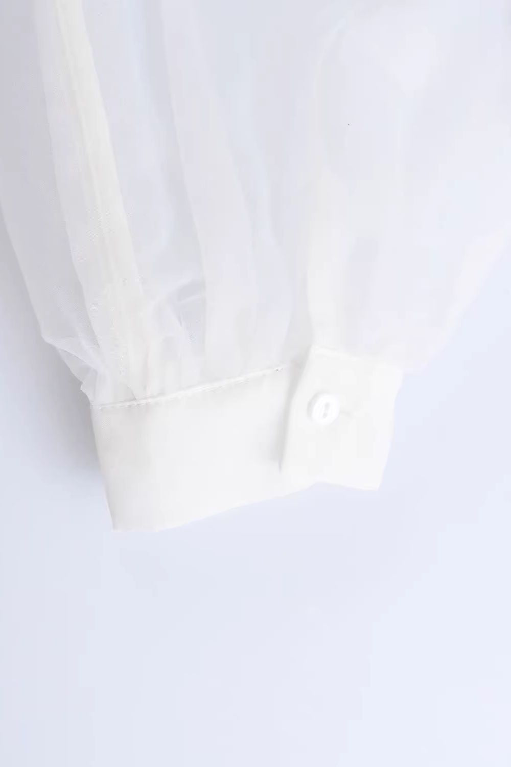 'Rachel' Organza See-Through 3D Flower Shirt