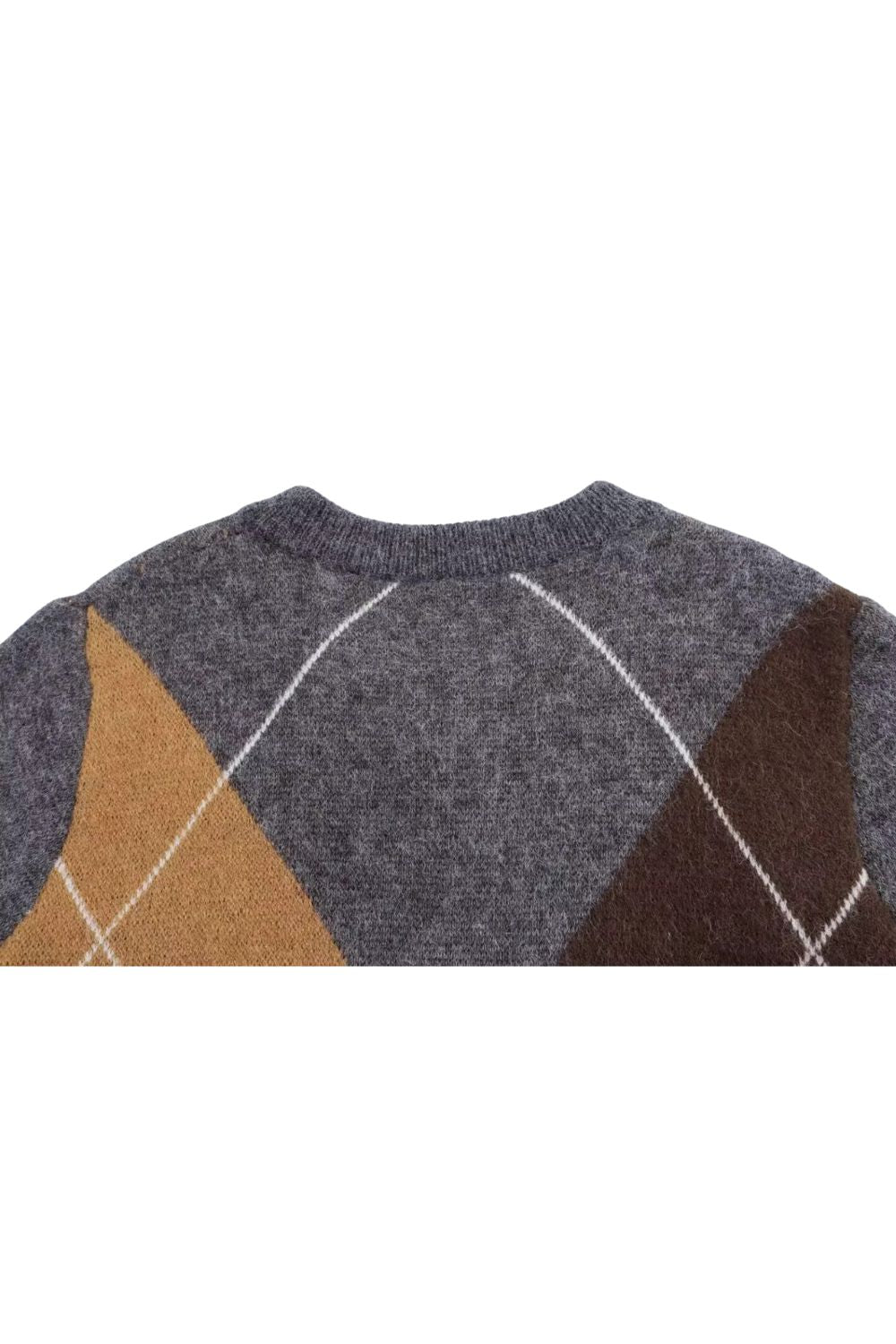 'Olivia' Plaid Heart-Neck Long Sleeve Sweater