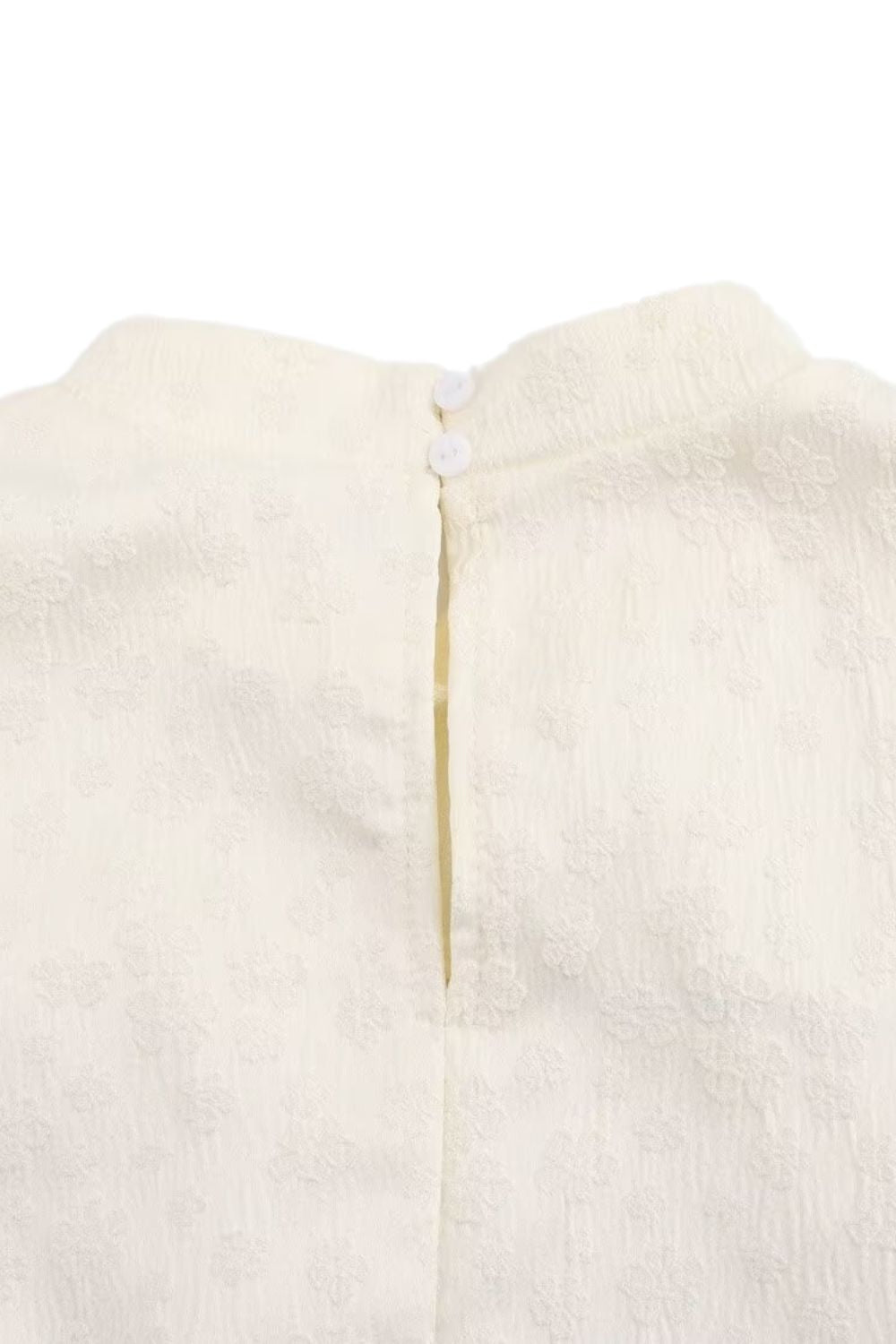 'Isla' Bubble Sleeve Stand Collar Hollow Out Blouse