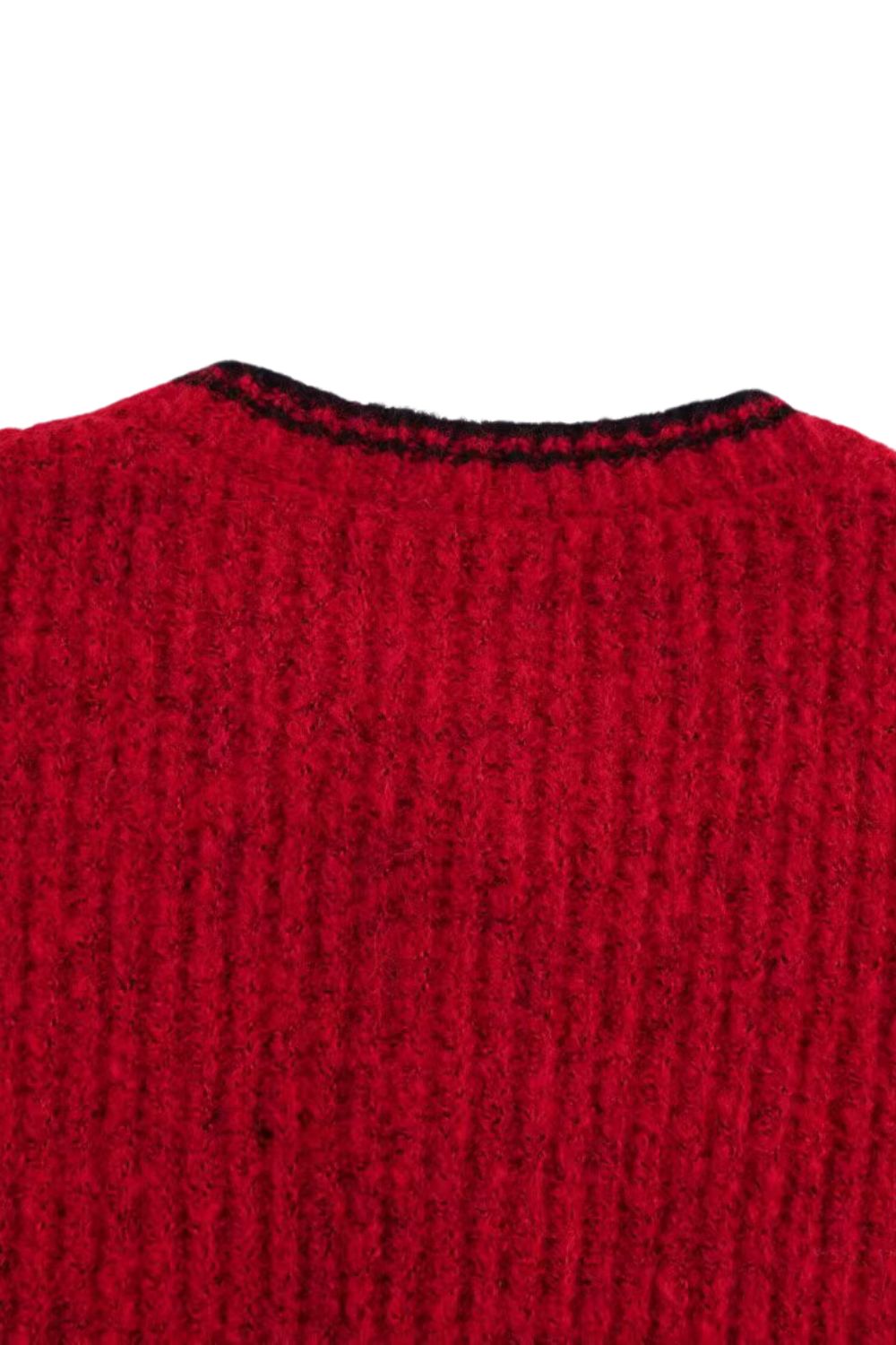 ‘Daina' Color-Block Round Neck Knitted Cardigan