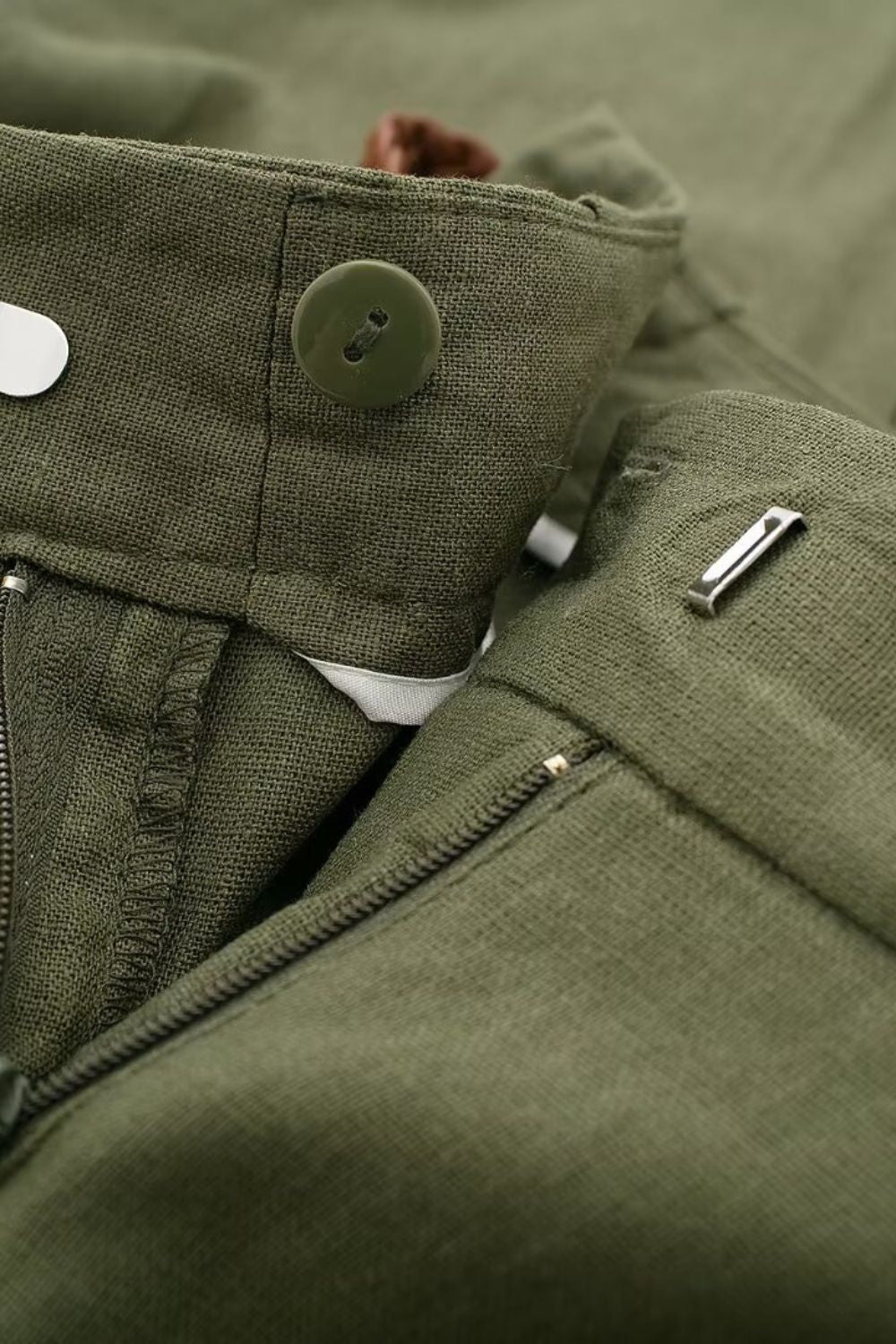 'Regina' Imitation Linen Straight Leg Pants