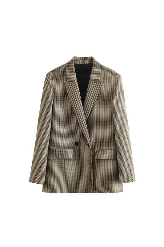' Brandon ' Plaid Double-Breasted Suit Jacket & Straight Skirt