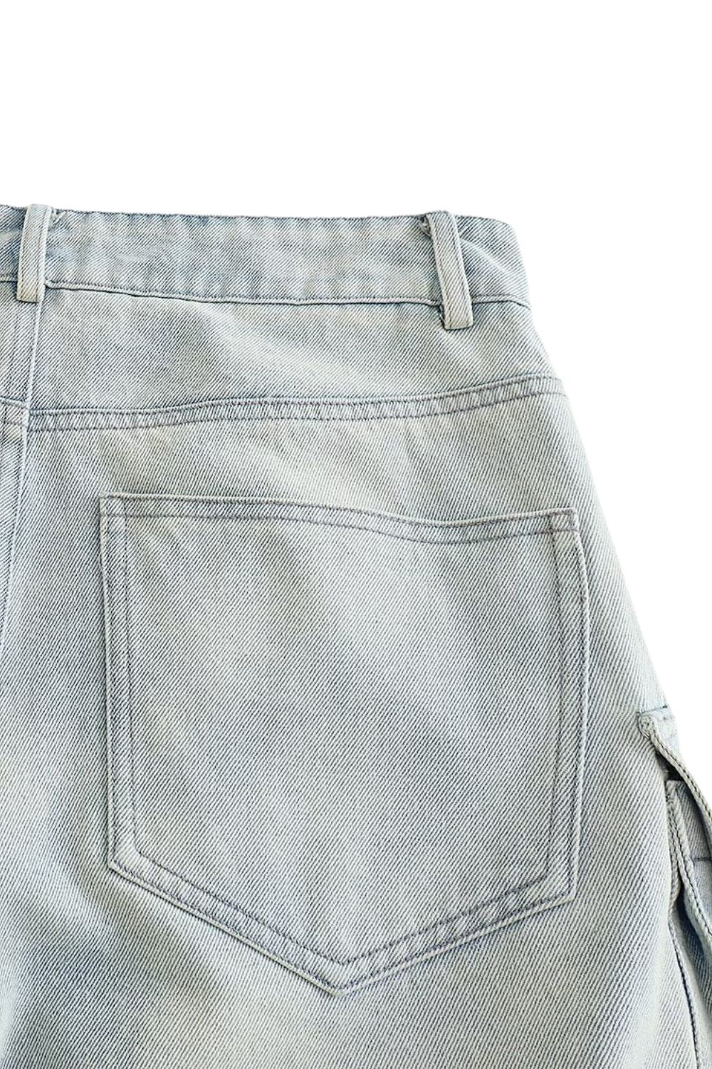 ‘Melanie’ Mid-Rise Pocket-Detail Workwear Jeans
