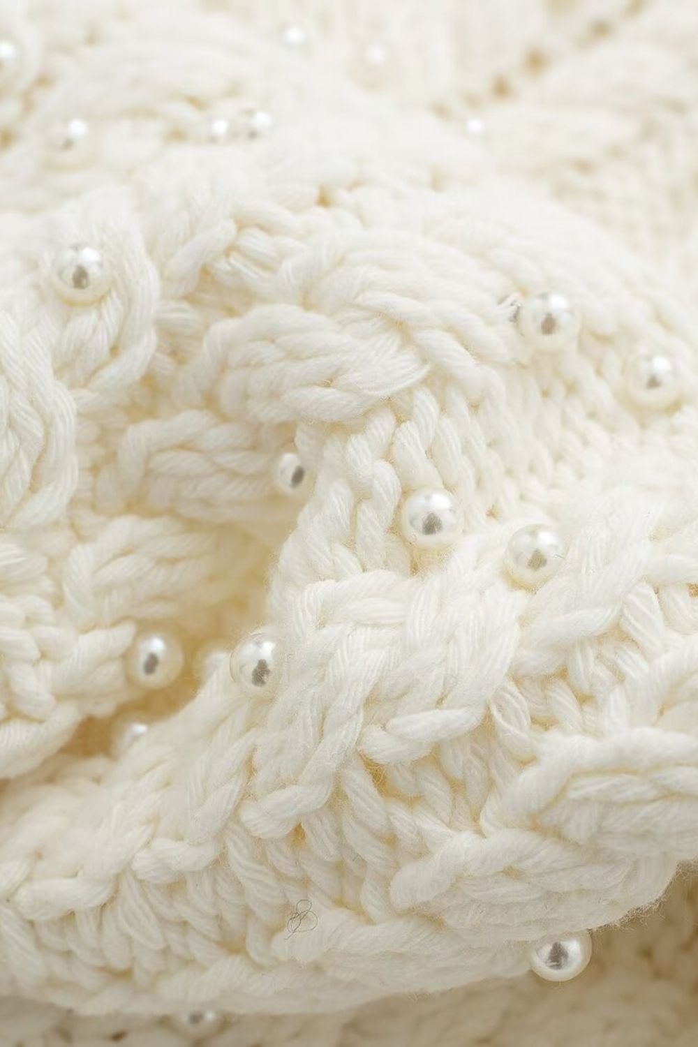 ‘Diana’ Beaded Pearl-Embellished Knitted Vest Top