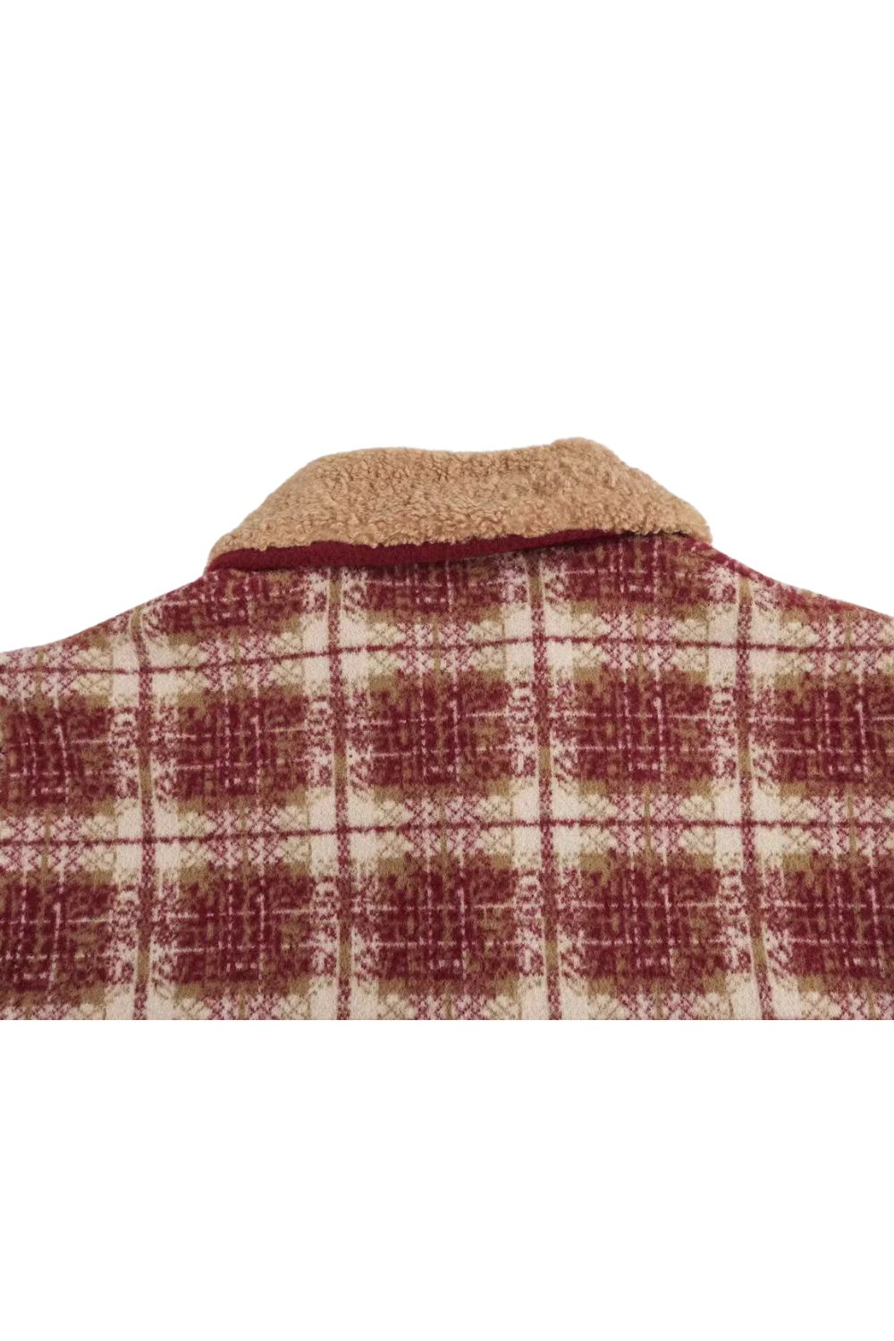 ' Dagmar' Lamb Wool-Trimmed Plaid Jacket