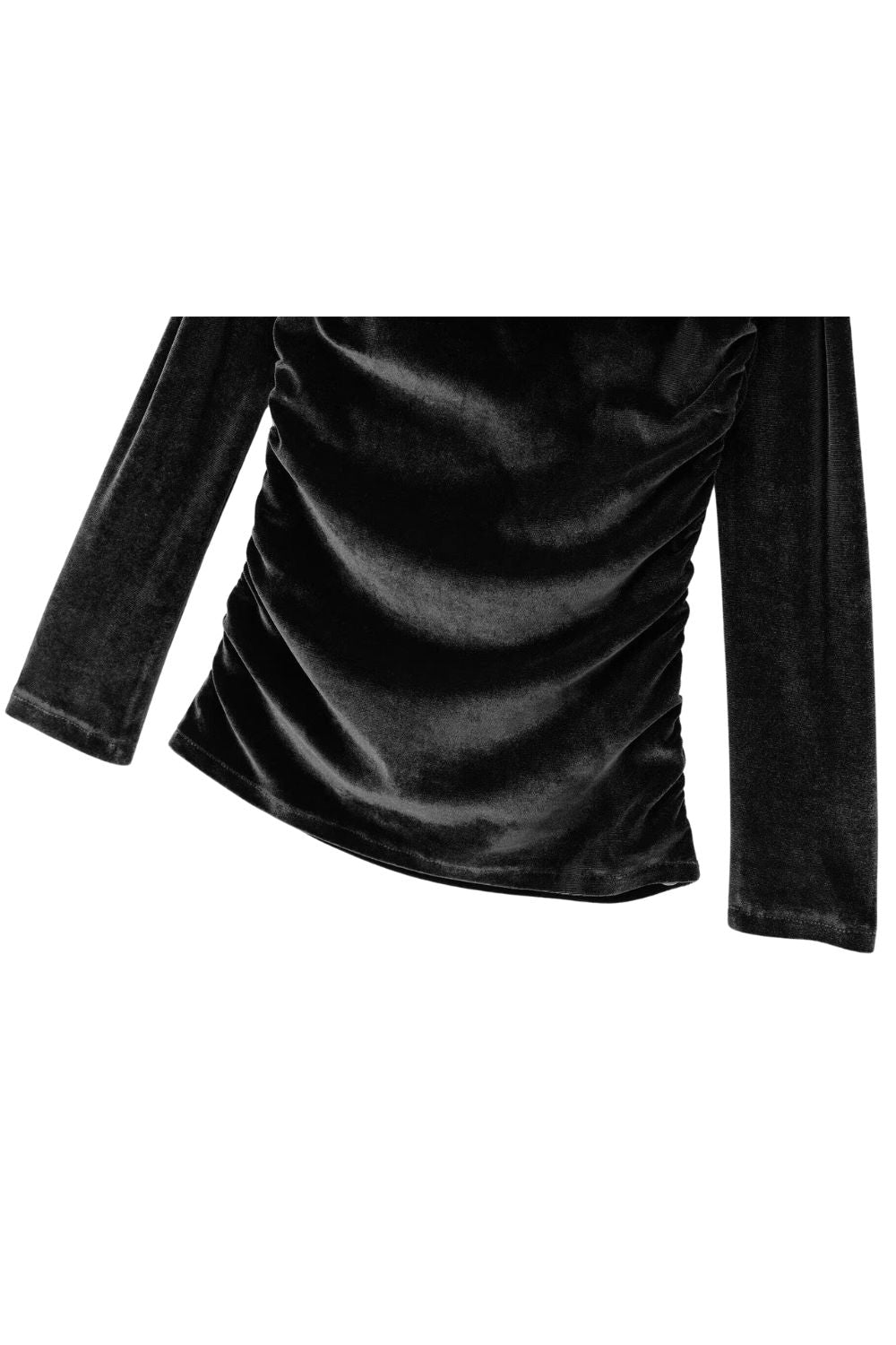 'Sydney' Velvet Off-Shoulder Pleated Top