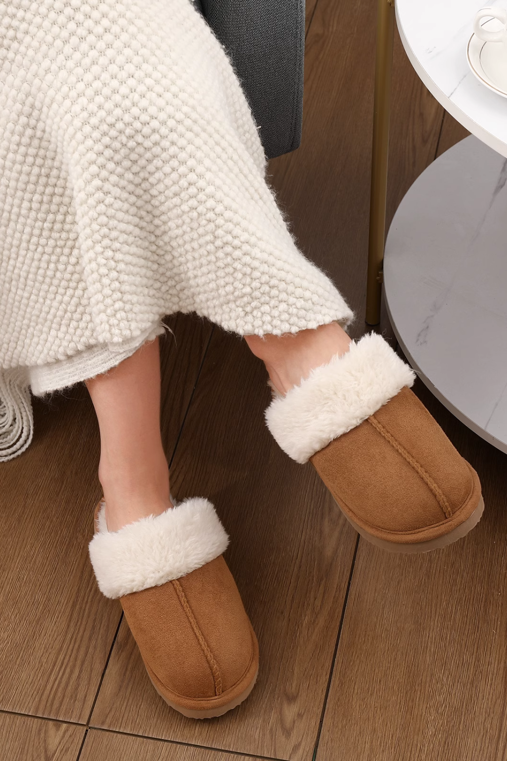 'Dorothy' Cotton Fur Slippers (7 Colors)