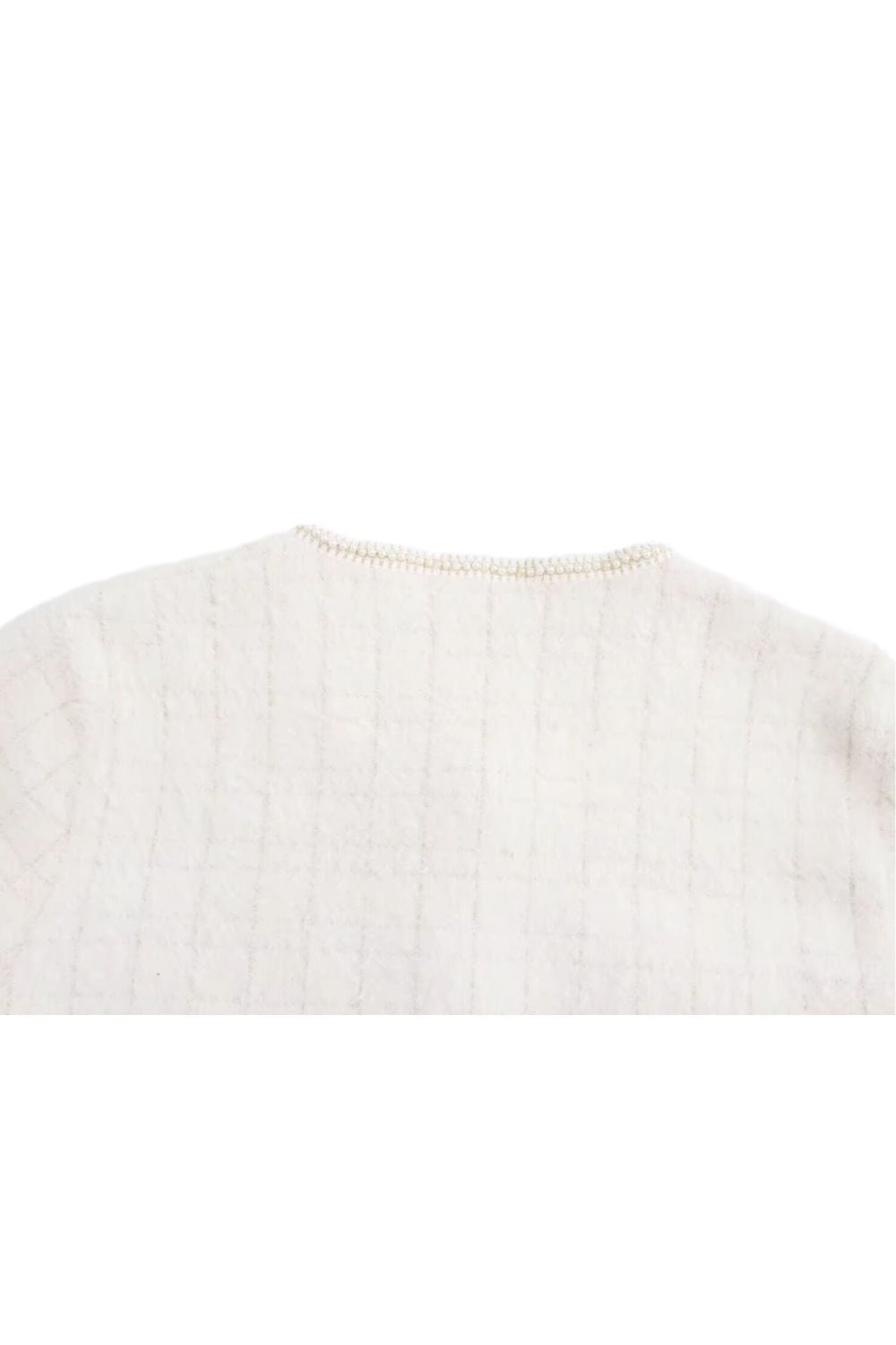 'Stan' Pearl Lace Trimmed Petite Gold Tweed Cardigan