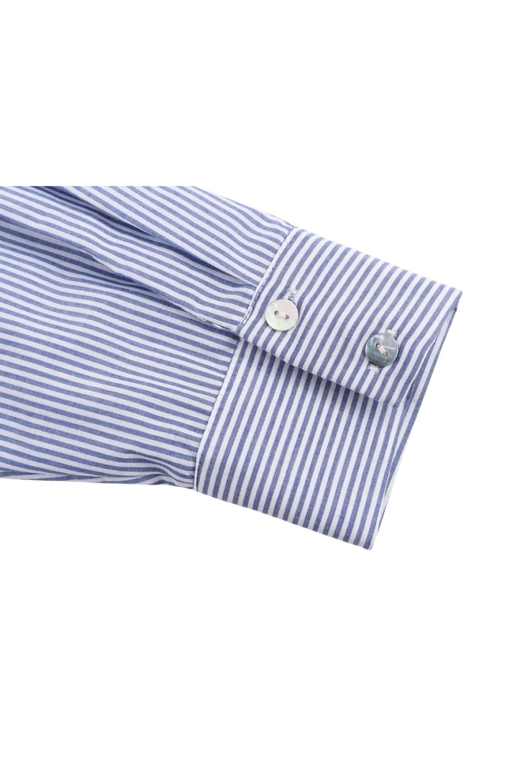 'Imogen' Hollow Embroidered Striped Shirt