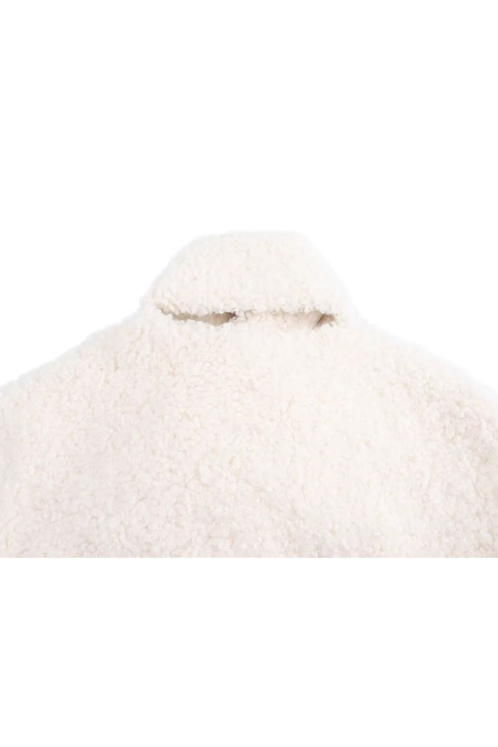 'Isla' V-Neck Detachable Scarf Buttoned Faux Fur Coat