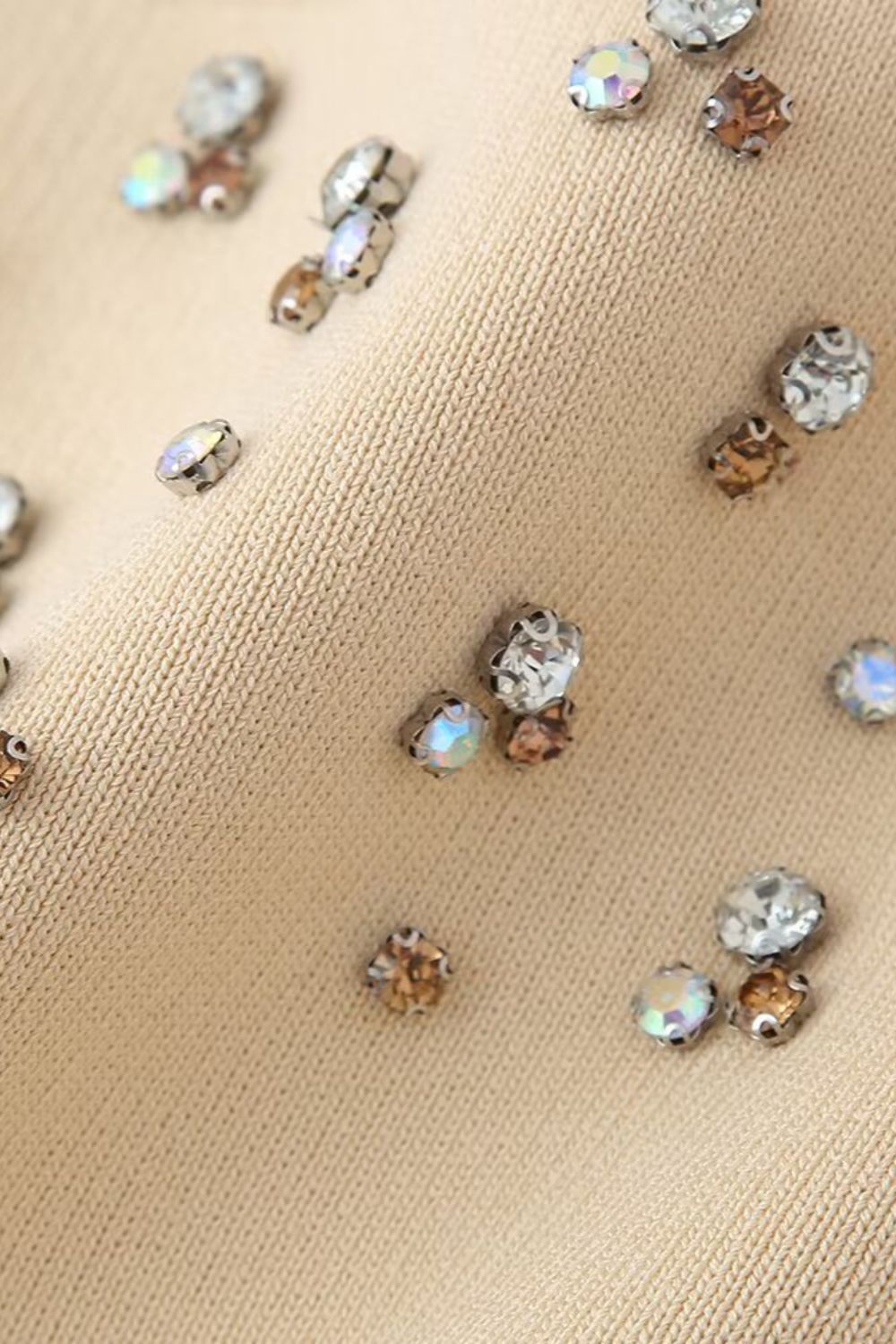 'Yaroslava' Diamante Knit Cardigan & Strapless Top Set