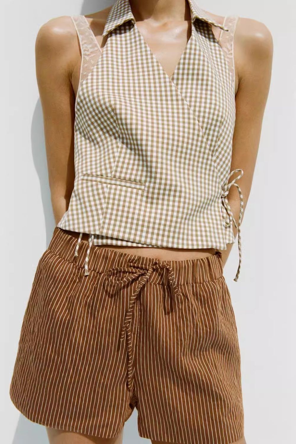 'Isabelle' Halter-neck Vest & Shorts Set (Sold Separately)