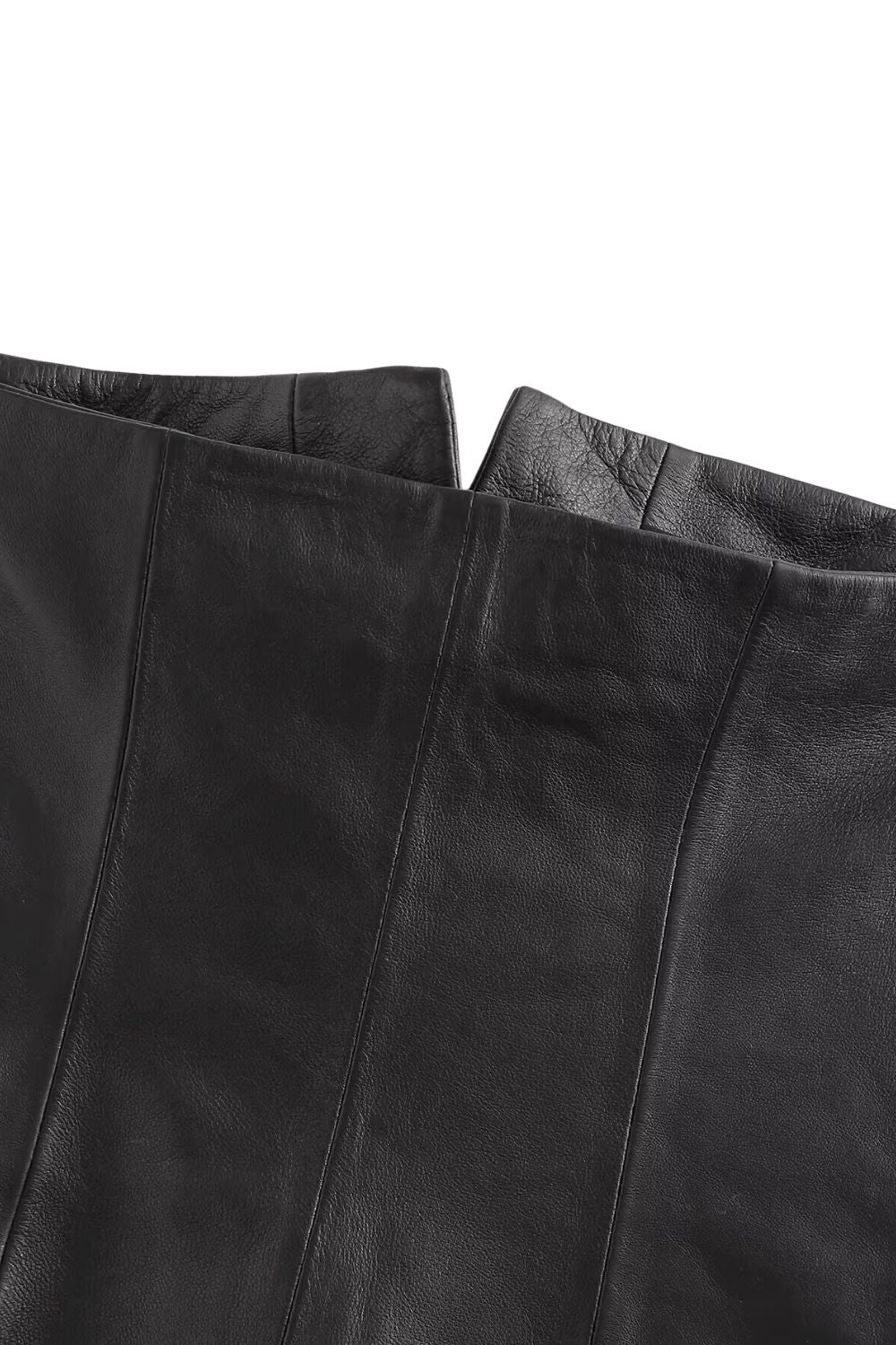 'Geoff' Slim Fit Button-Front Leather Blouse