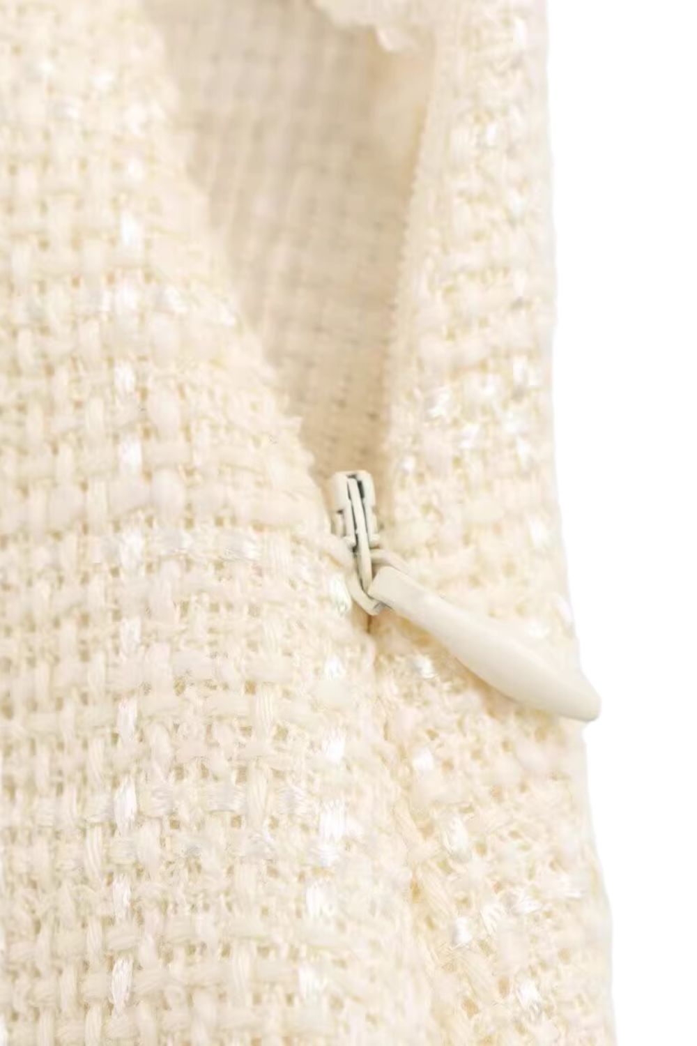 'Claire' Vintage-Chic Coarse-Woven Top & Pleated Skirt Two-Piece Set