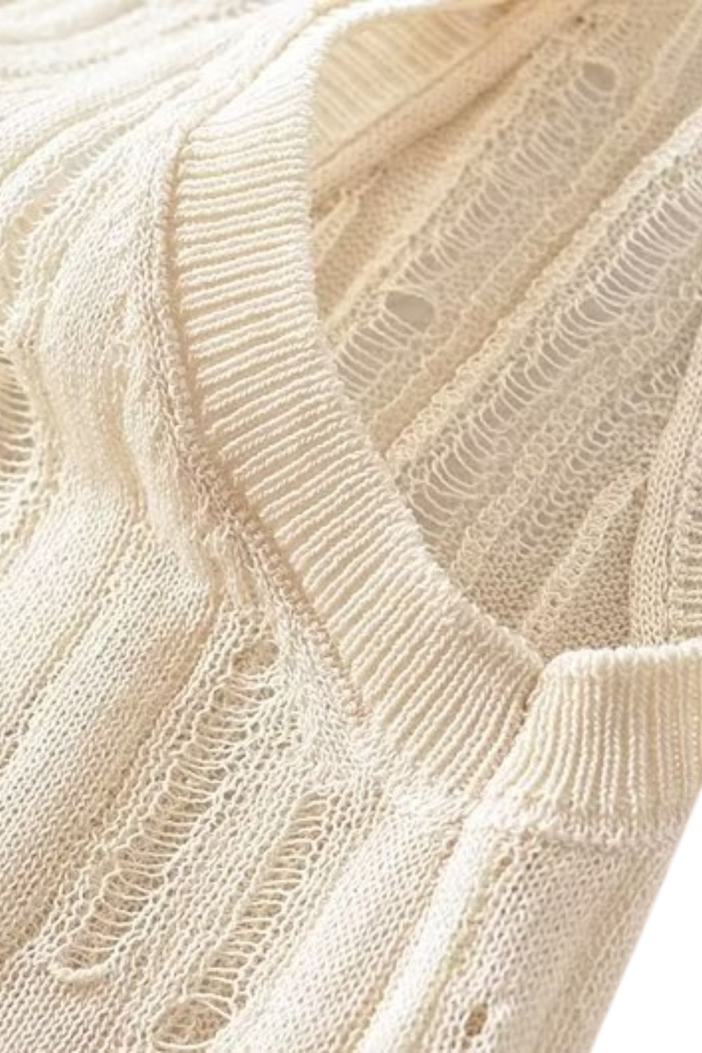 'Oksana' Ripped Detail Sleeveless Knit Top