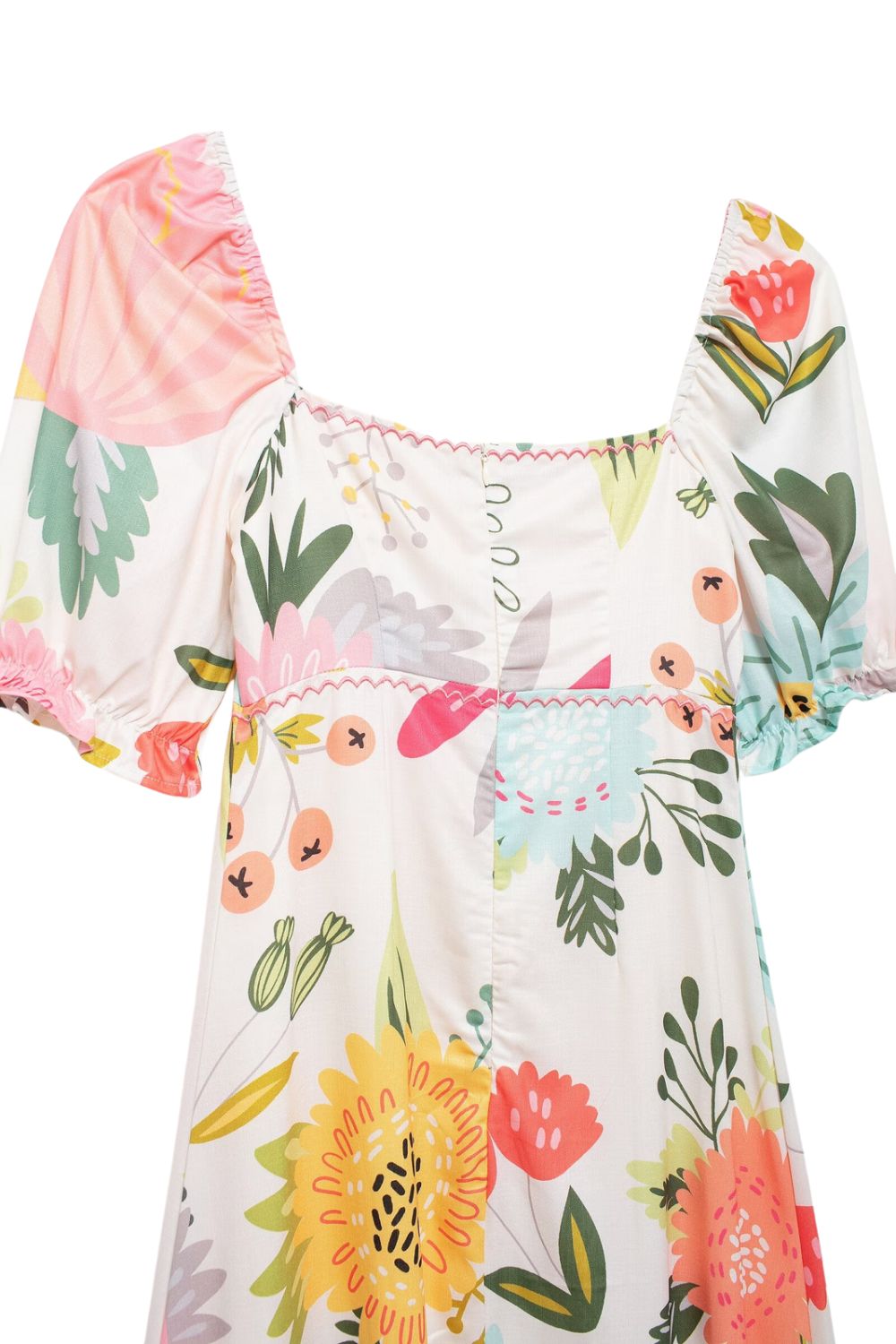 'Florence' Printed Square Neck Maxi Dress