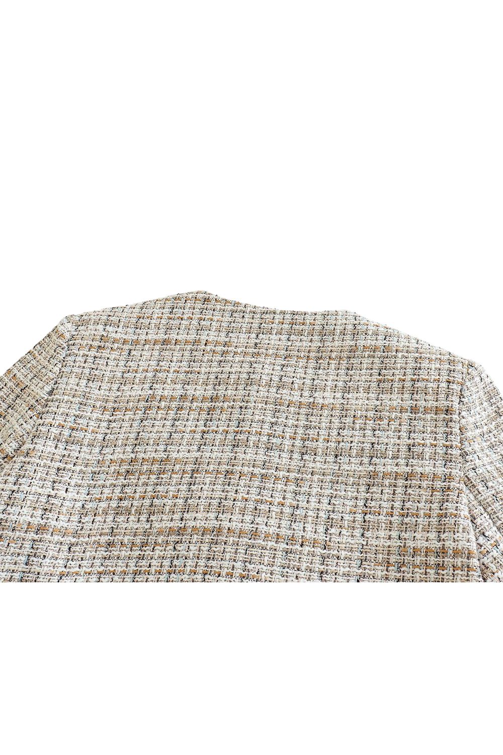 'Victoria' Round Neck Long Sleeve Textured Blazer