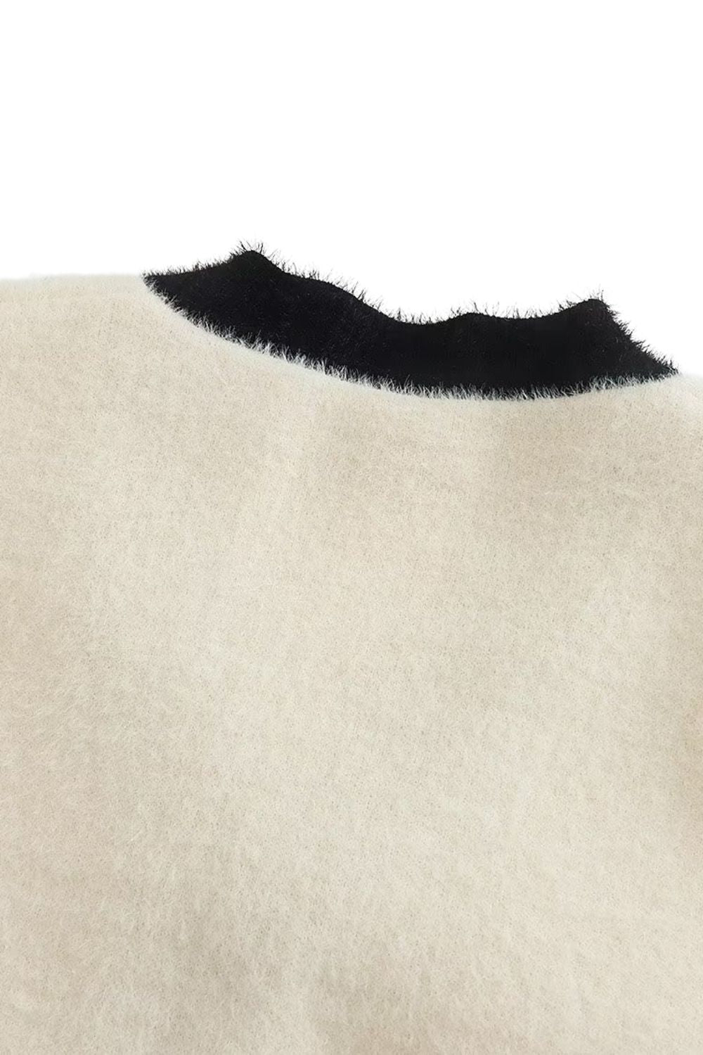 'Mia' Color-Block Faux Mink Knit Jacket