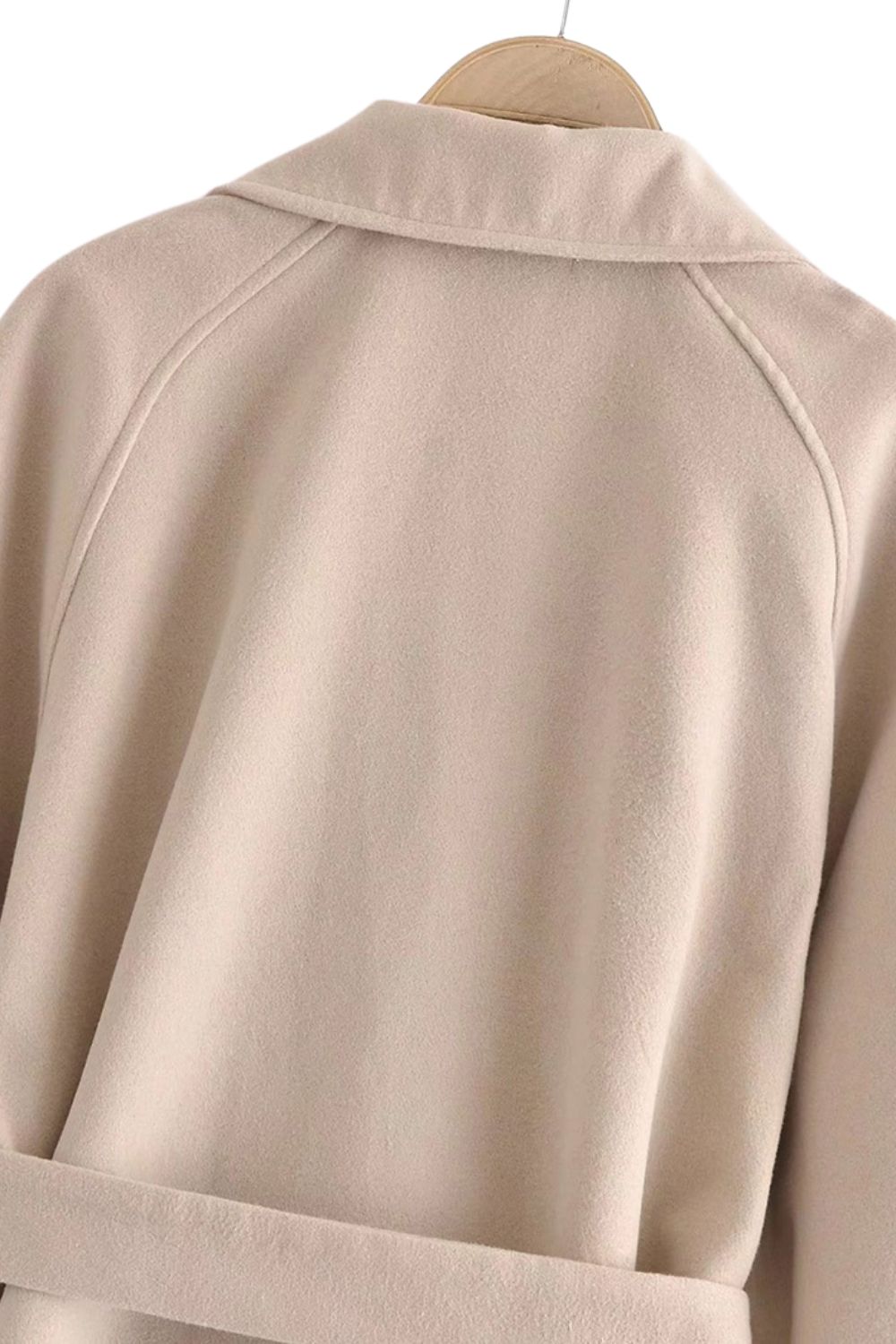 ‘ Aaron’ Collared Belted Wool Coat with Tied Waist