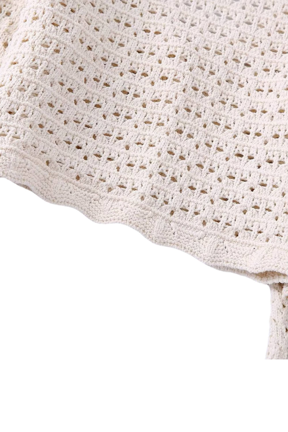 'Sophia' V-Neck Open-Work Knitted Cardigan Top