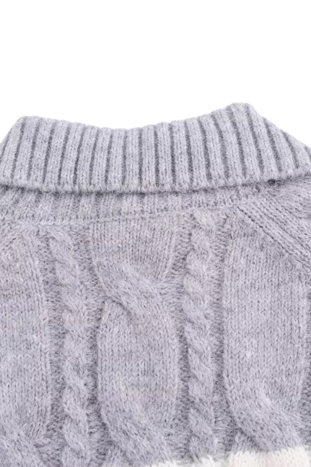 'Grace' Casual Striped Half-Zip Cropped Turtleneck Sweater