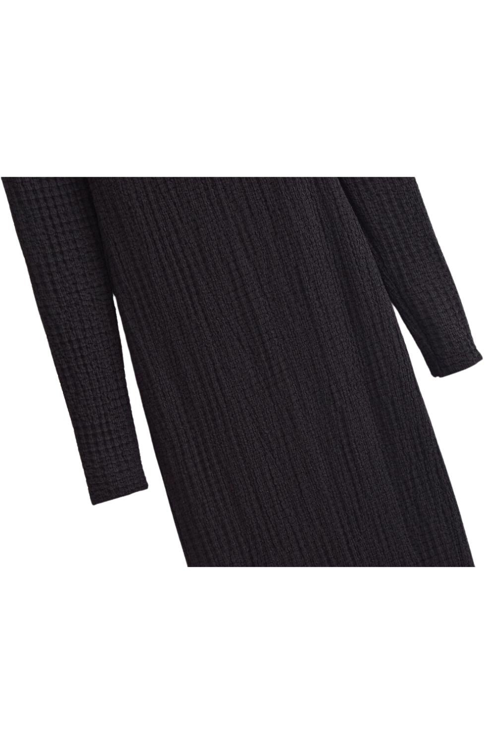 'Lucy' Fitted Square-Neck Long Sleeve Midi Dress