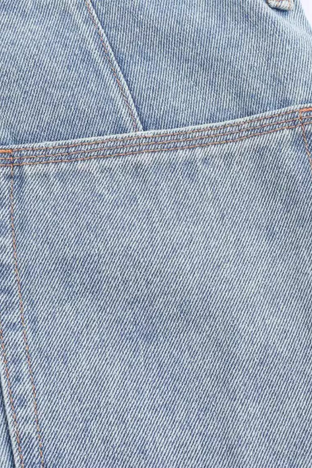 'Valentina' Light Blue Wide-Leg Denim Pants