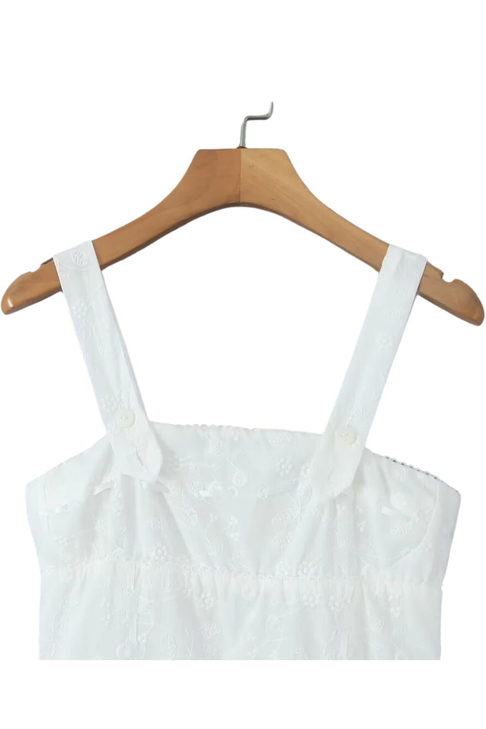 'Wendy' White Strapless Embroidered Dress