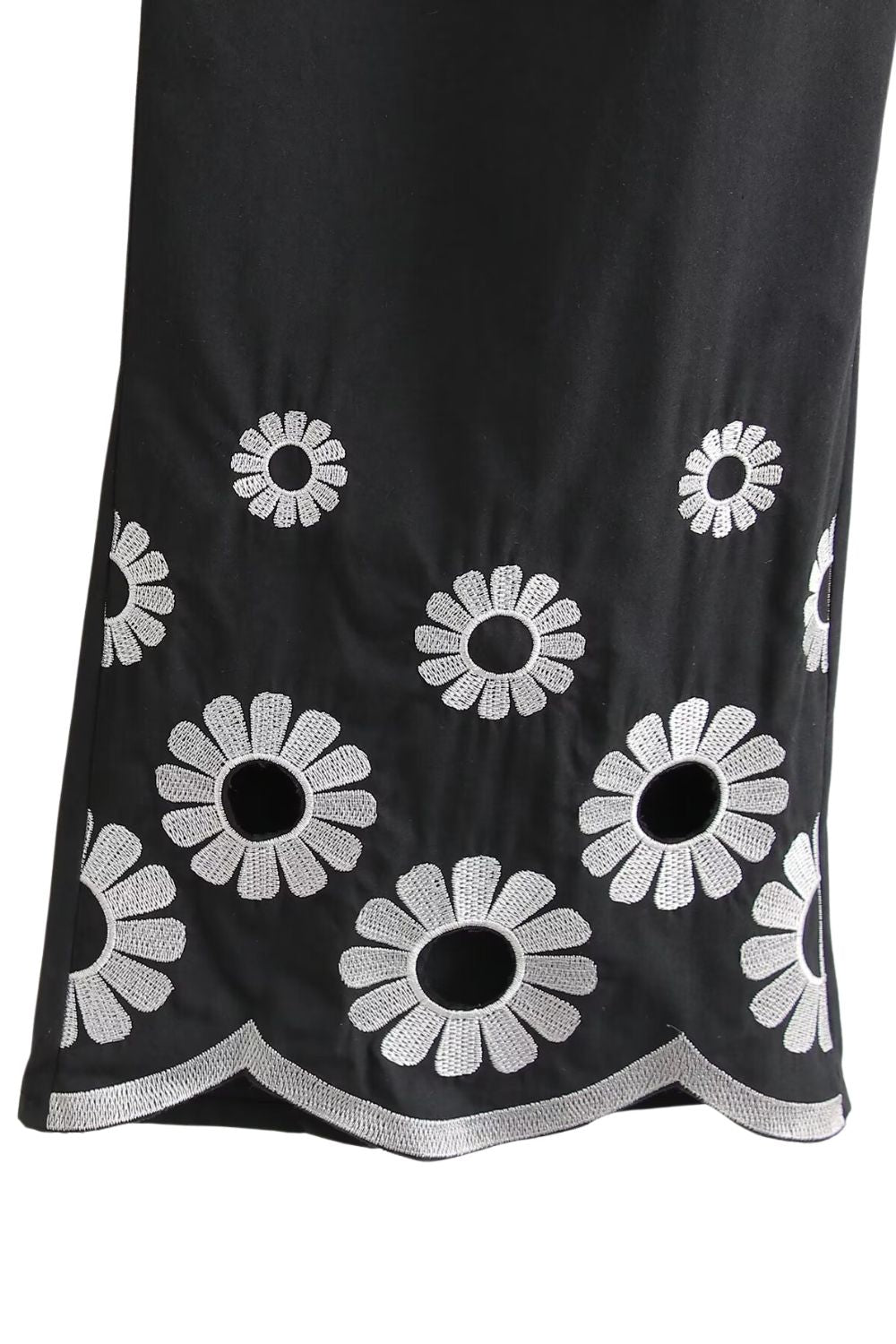 ‘Florence’ Minimalist Embroidered Hollow Out Shirt & Pants Set (Sold Separately)