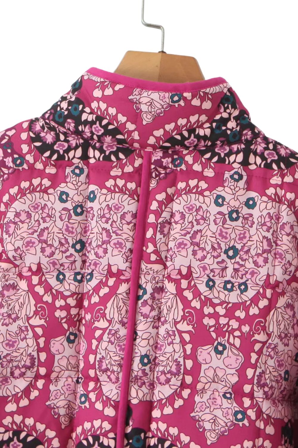'Jessie' Purple Cashew-Patterned Puffer Jacket