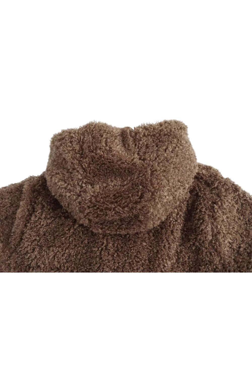 'Rose' Short Faux Fur Coat with Knot Detail