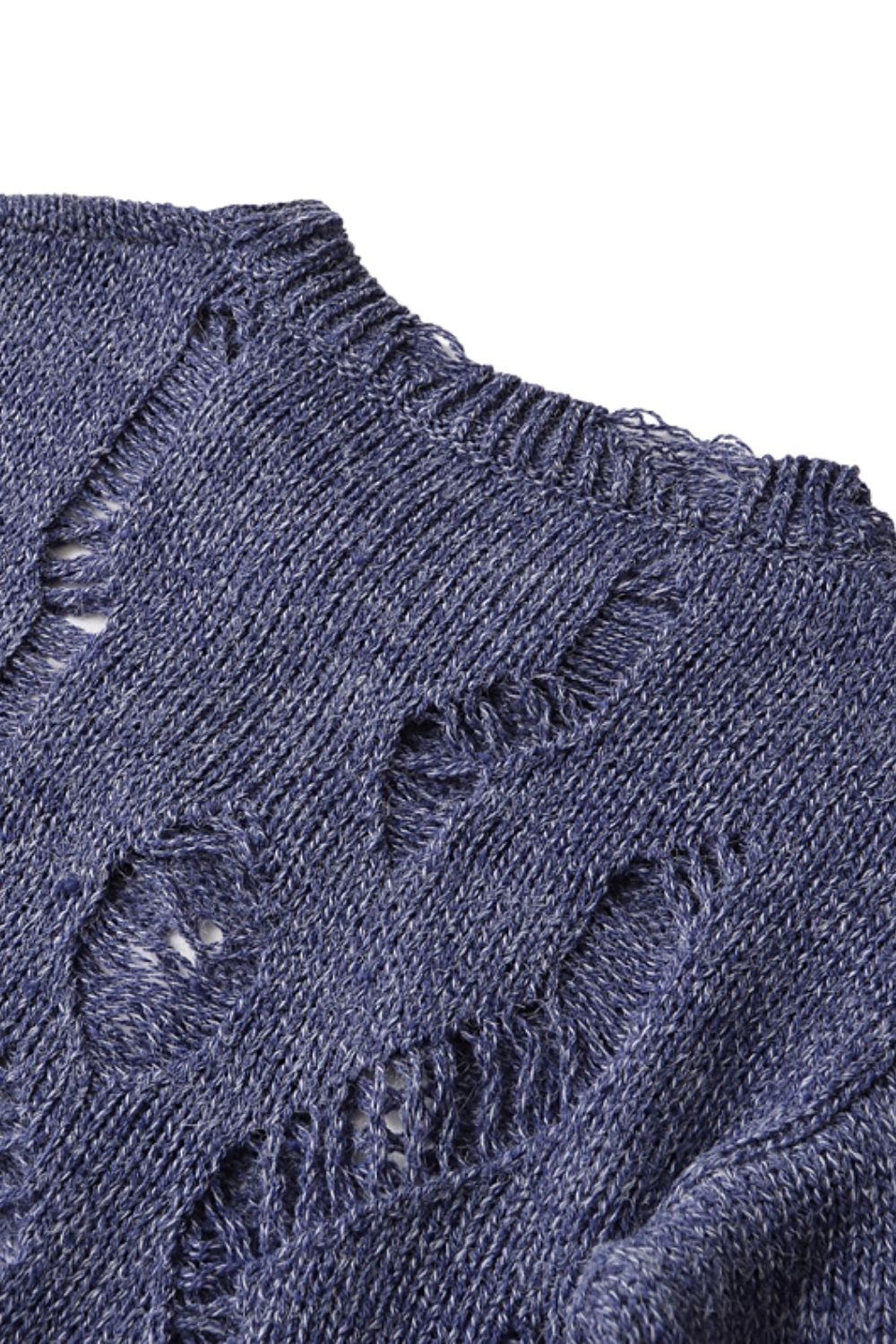 'Tatyana' Cropped Ripped Long Sleeve Knitted Tops