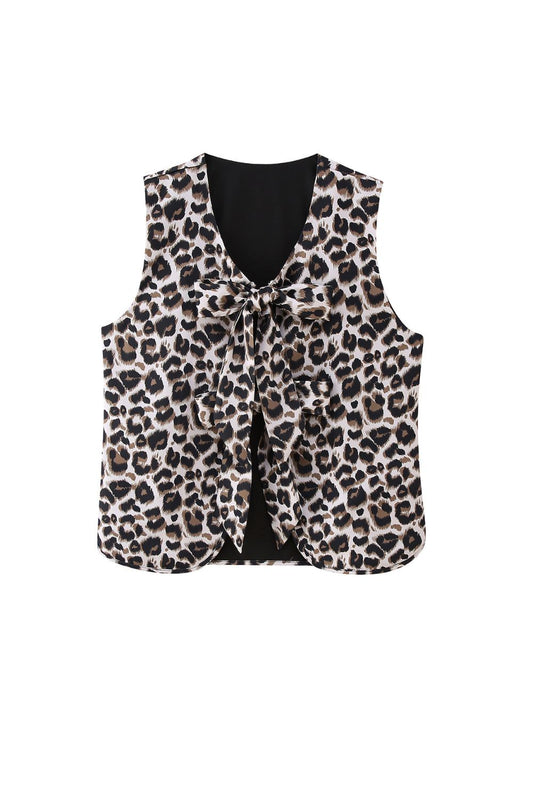' Aidan' Stylish Leopard Vest & Pants Set (Sold Separately)