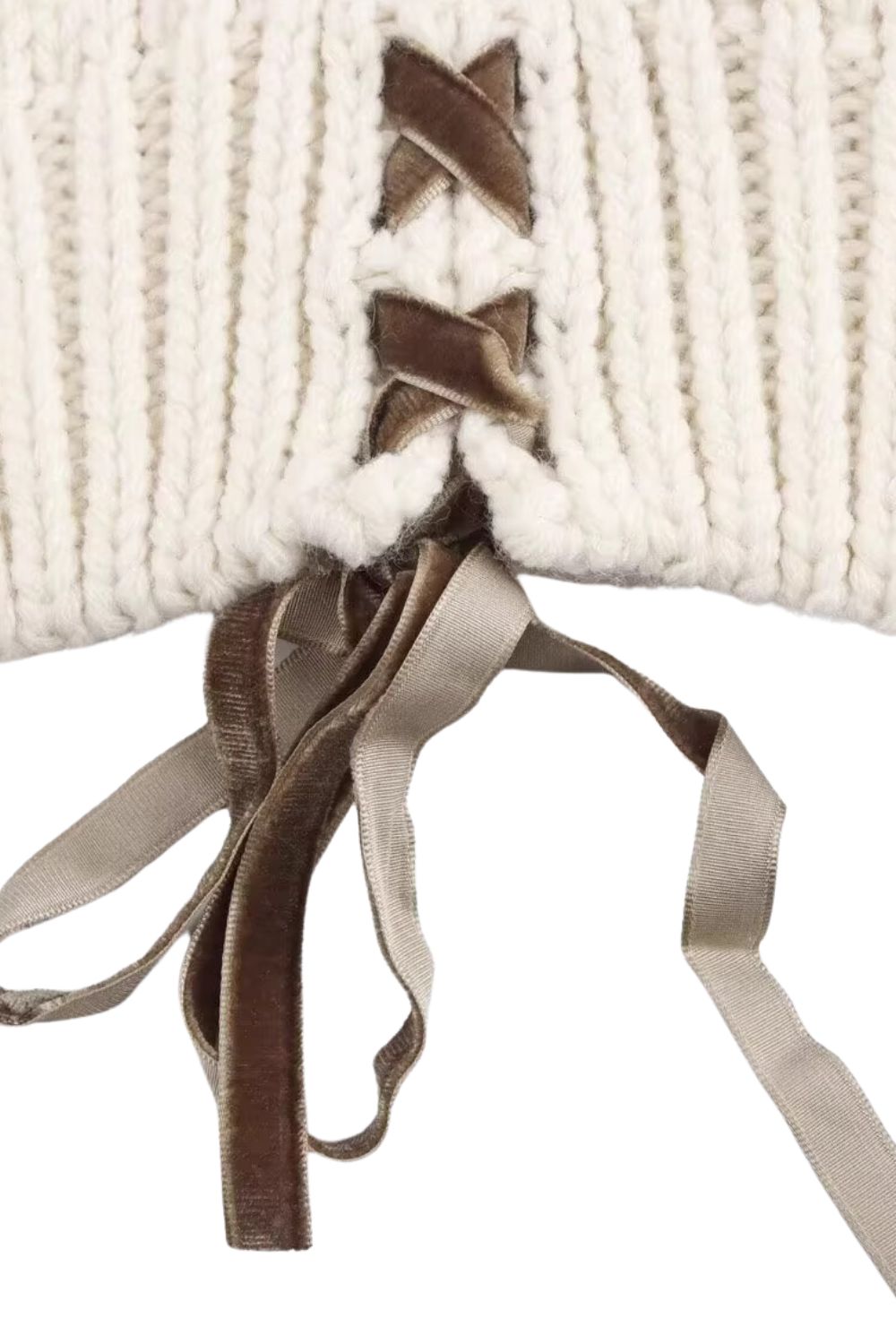 ‘Alexa’ Back-Cutout Open-Knit Sweater