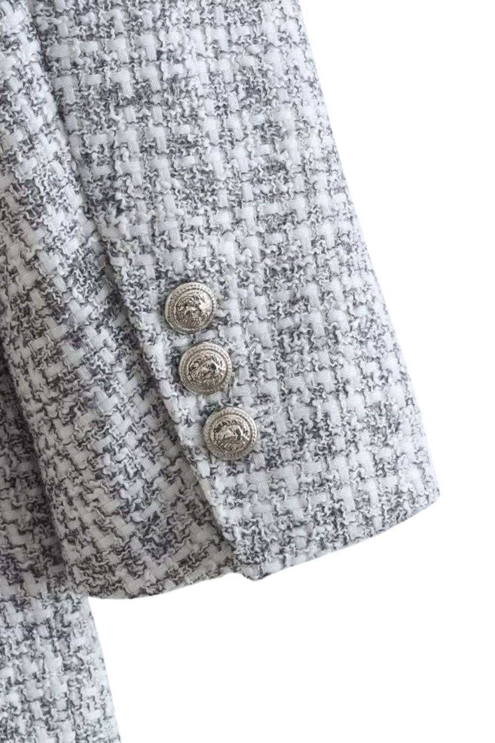 ' Elijah' Textured Double-Breasted Indie Suit Jacket