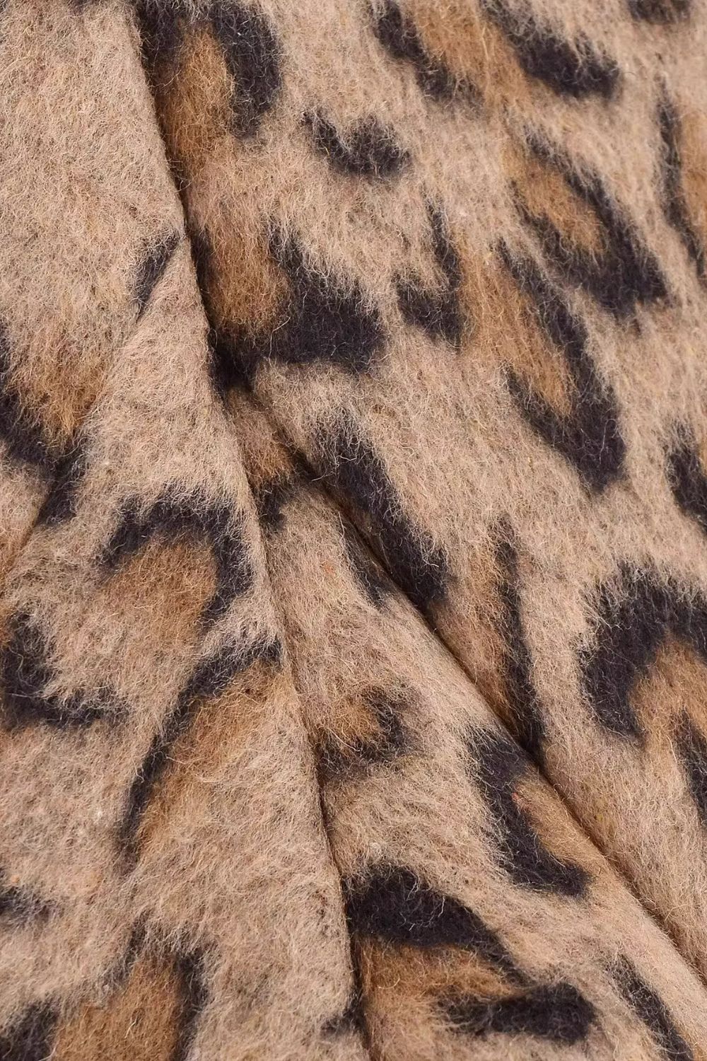 'Victoria' Leopard Print Long Wool Coat