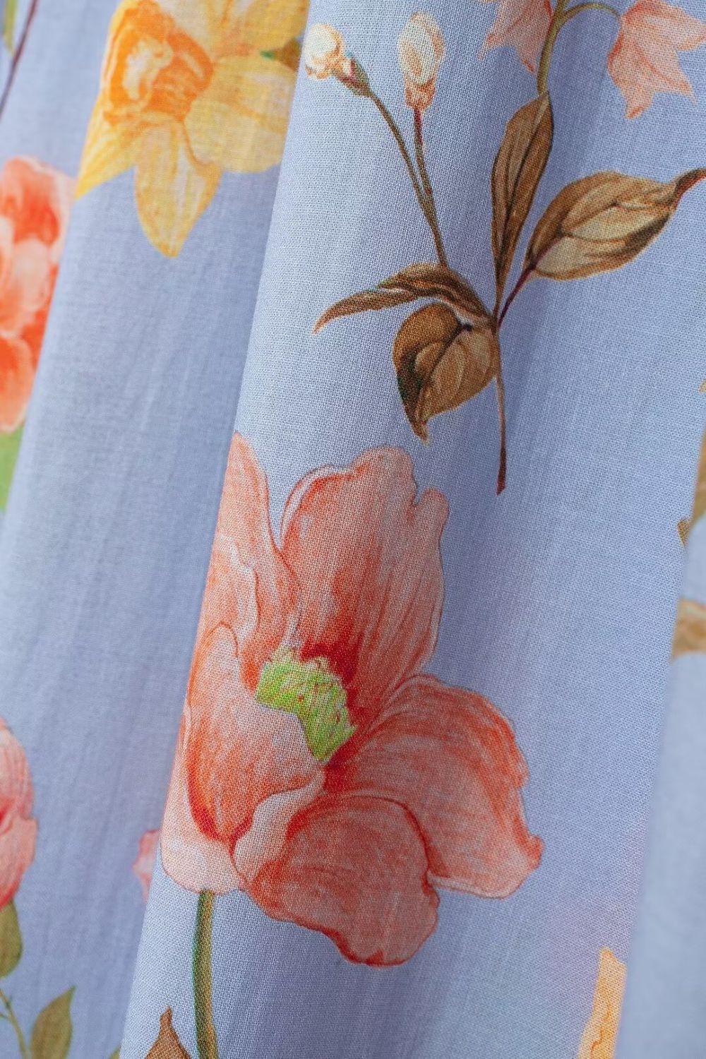 'Aria' Minimalist Floral Print Midi Dress