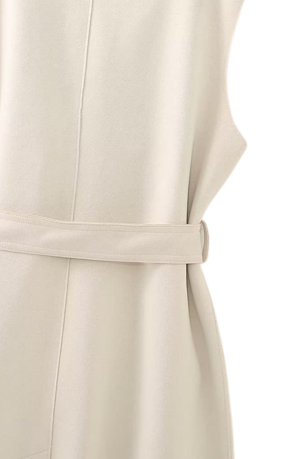 'Jade' Suede-Textured Long Vest