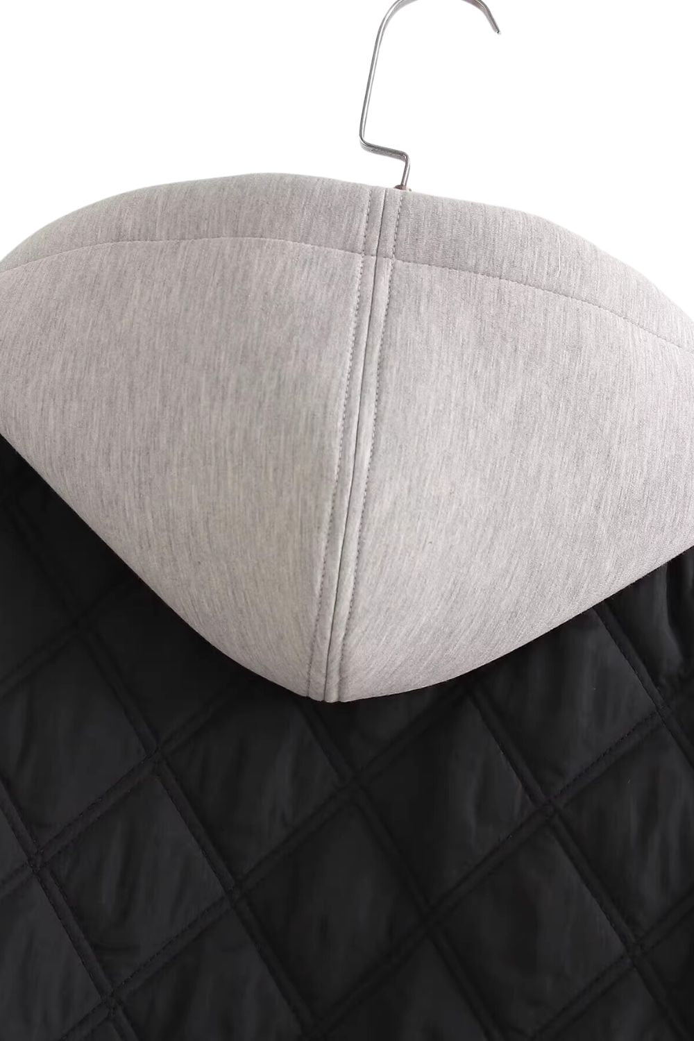 'Angela' Hooded Cotton Jacket in Faux Two-Piece Style