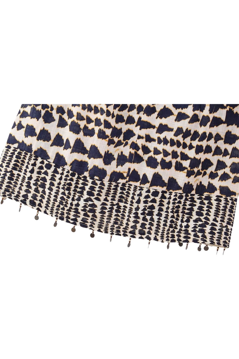 ‘Millie’ Beaded Double-Flapped Printed Midi Skirt