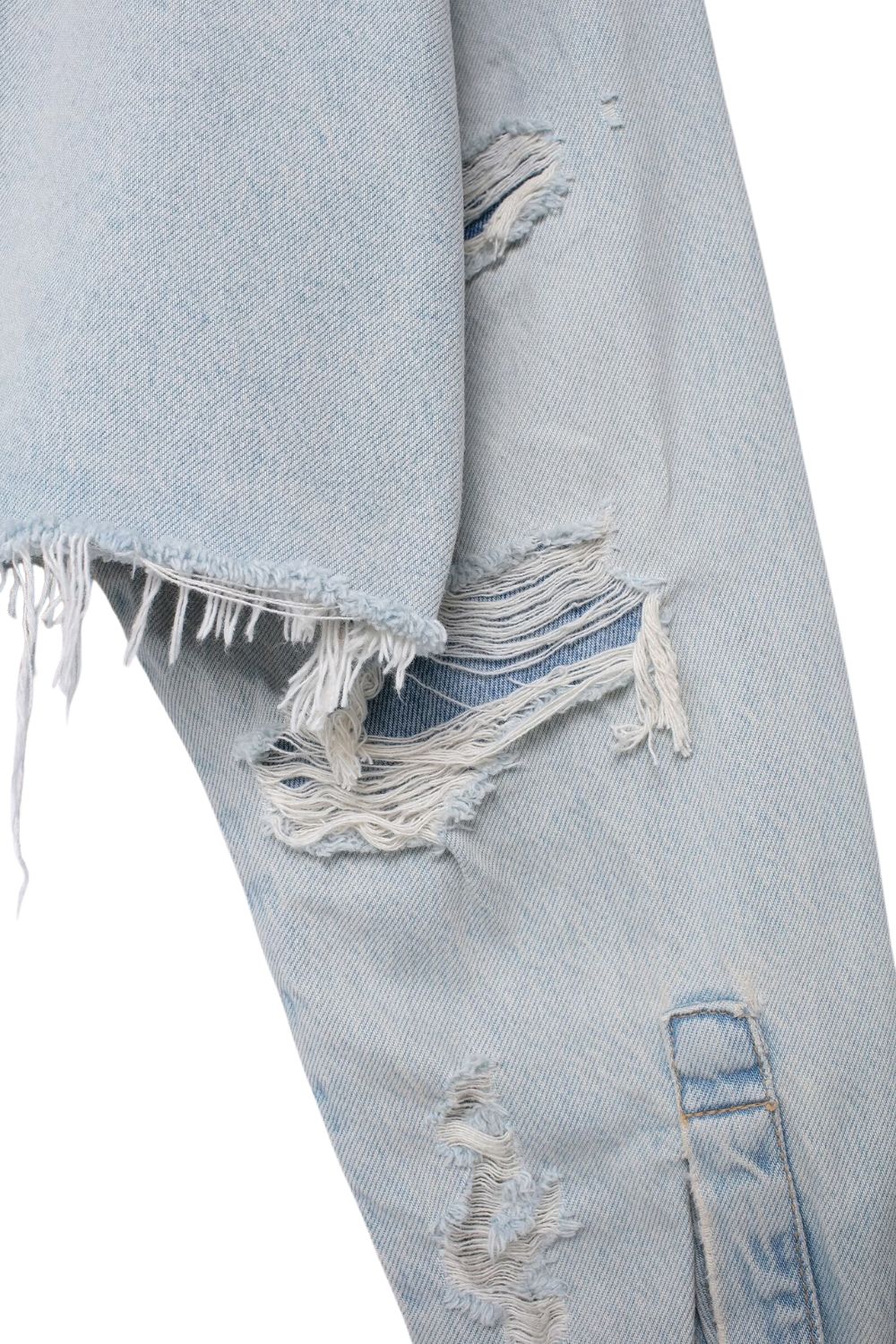 'Lily'Ripped Denim Shirt Jacket