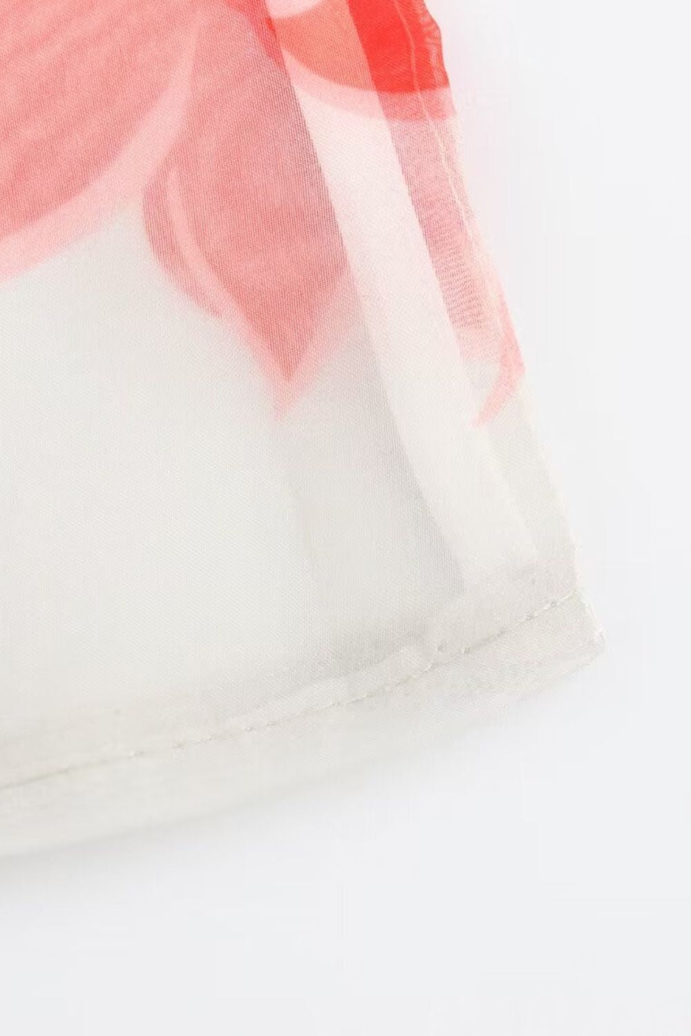 ‘Poppy’ Simple Floral Print Sheer Long Sleeve Blouse