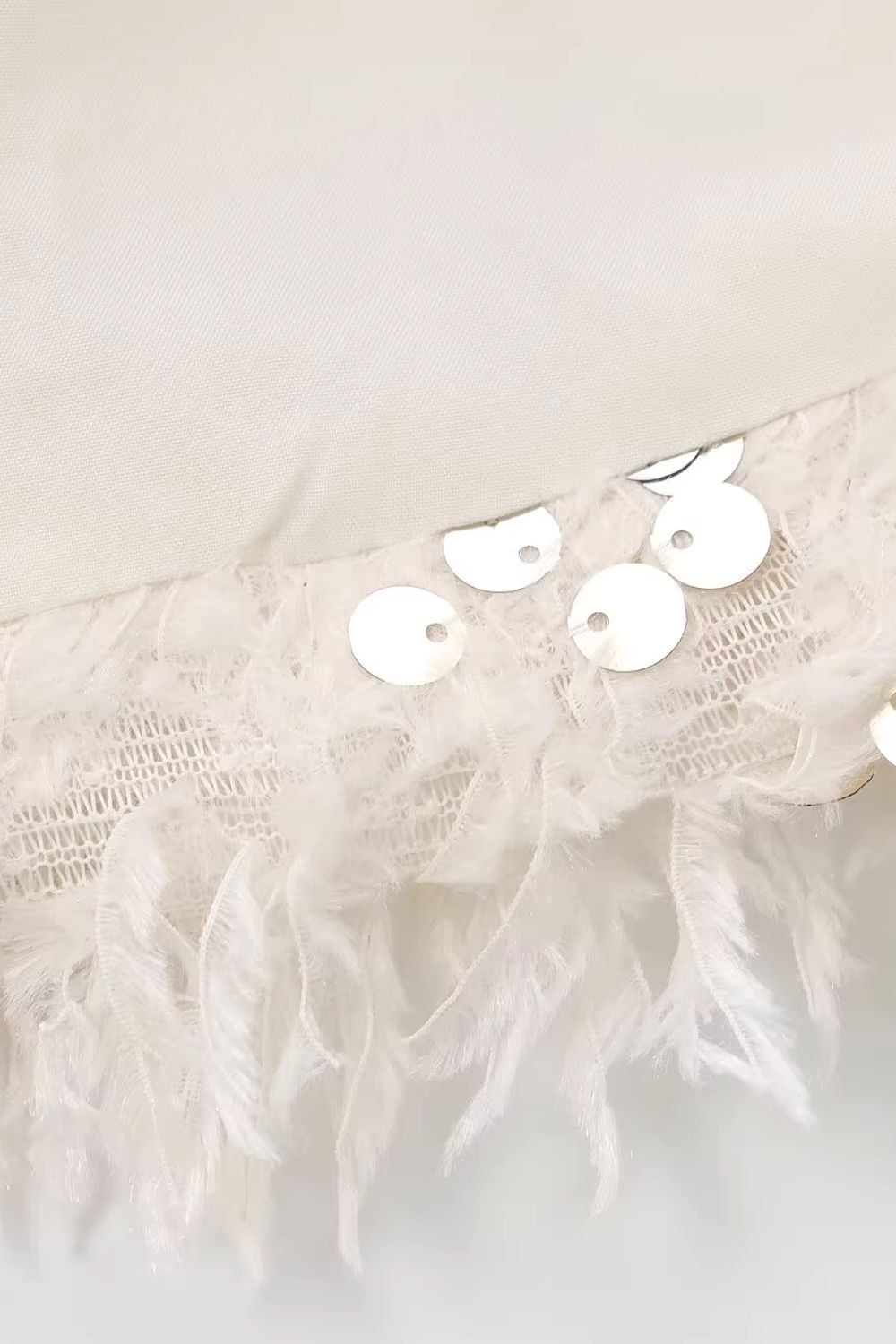 ‘Roberta’ Sequined Feather Long-Sleeve Top