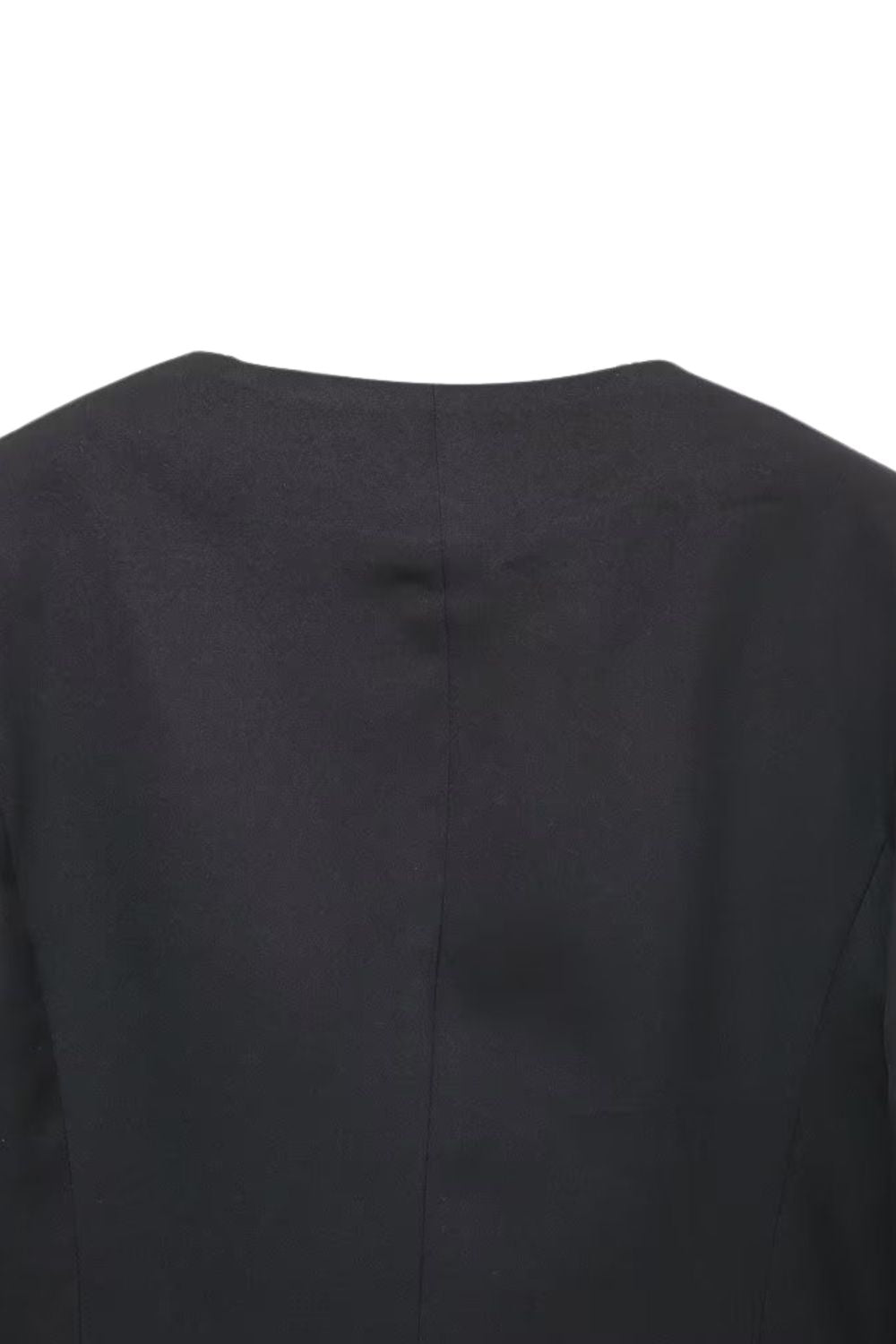 'Amelia' Black Heart-Neck Slim Blazer Jacket