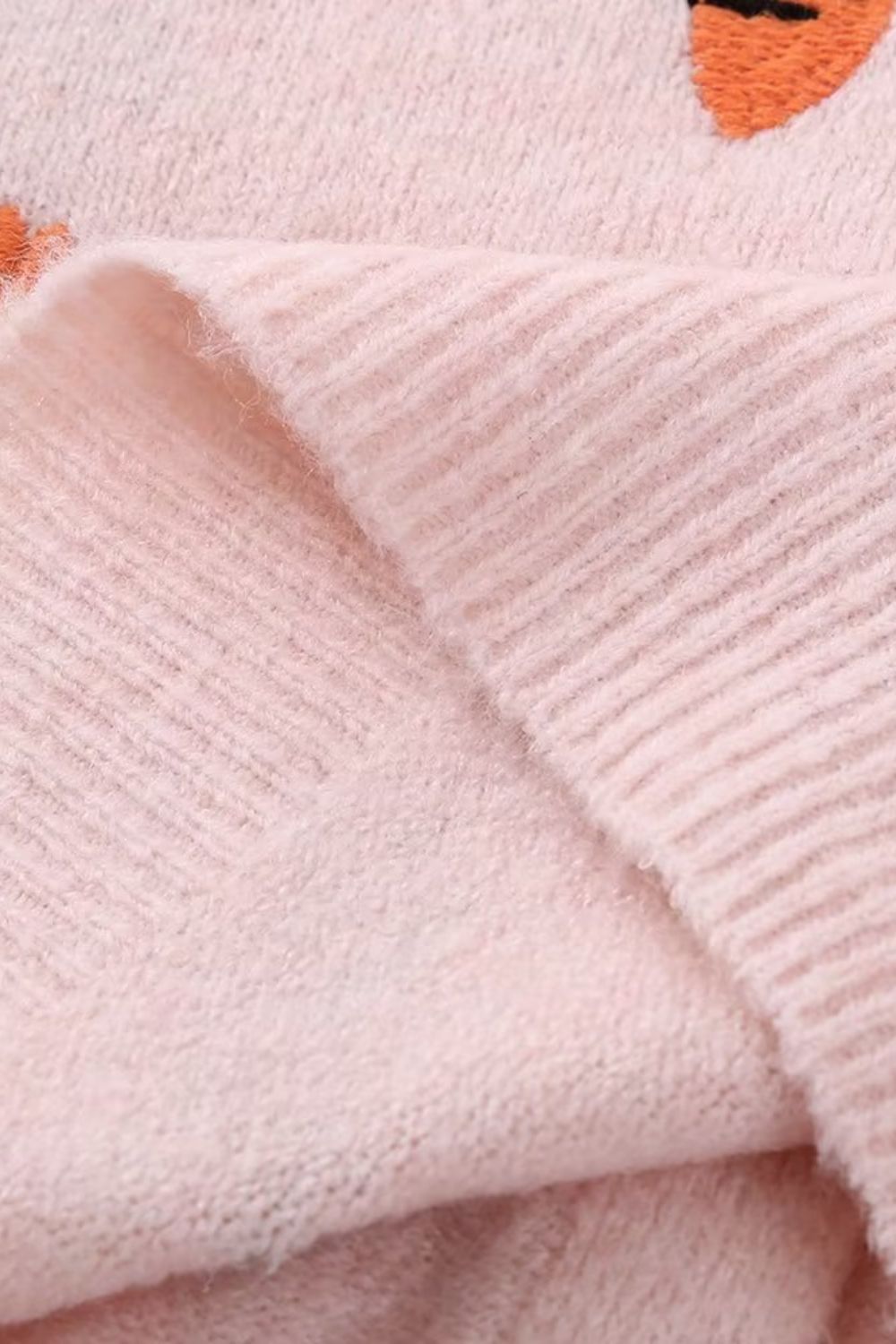 ‘Sofia’ Carrot Embroidery Knit Cardigan Coat